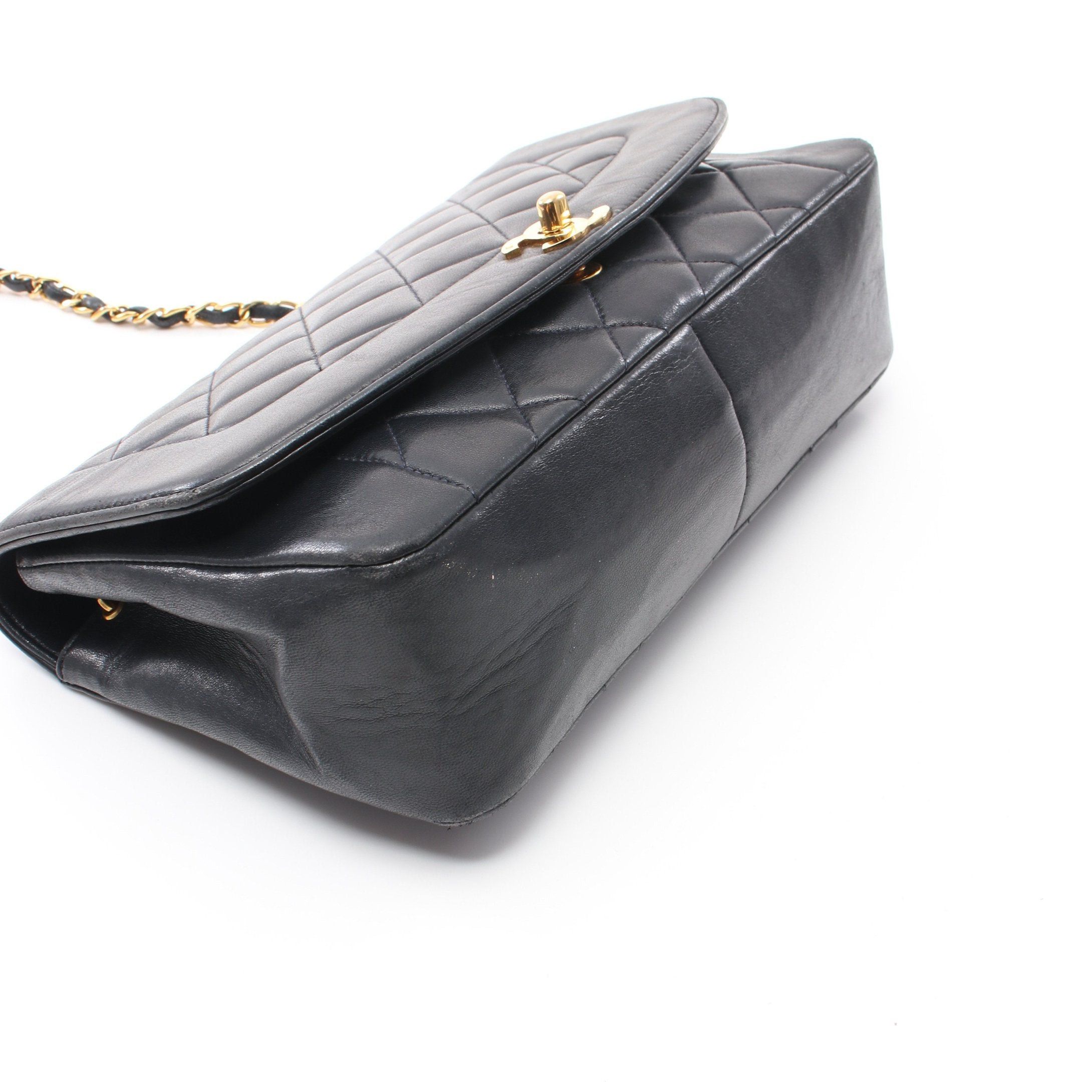Chanel Chanel Matelasse Diana Flap Chain Shoulder Bag Lambskin Dark Navy Gold Hardware Size ONE SIZE - 8 Thumbnail