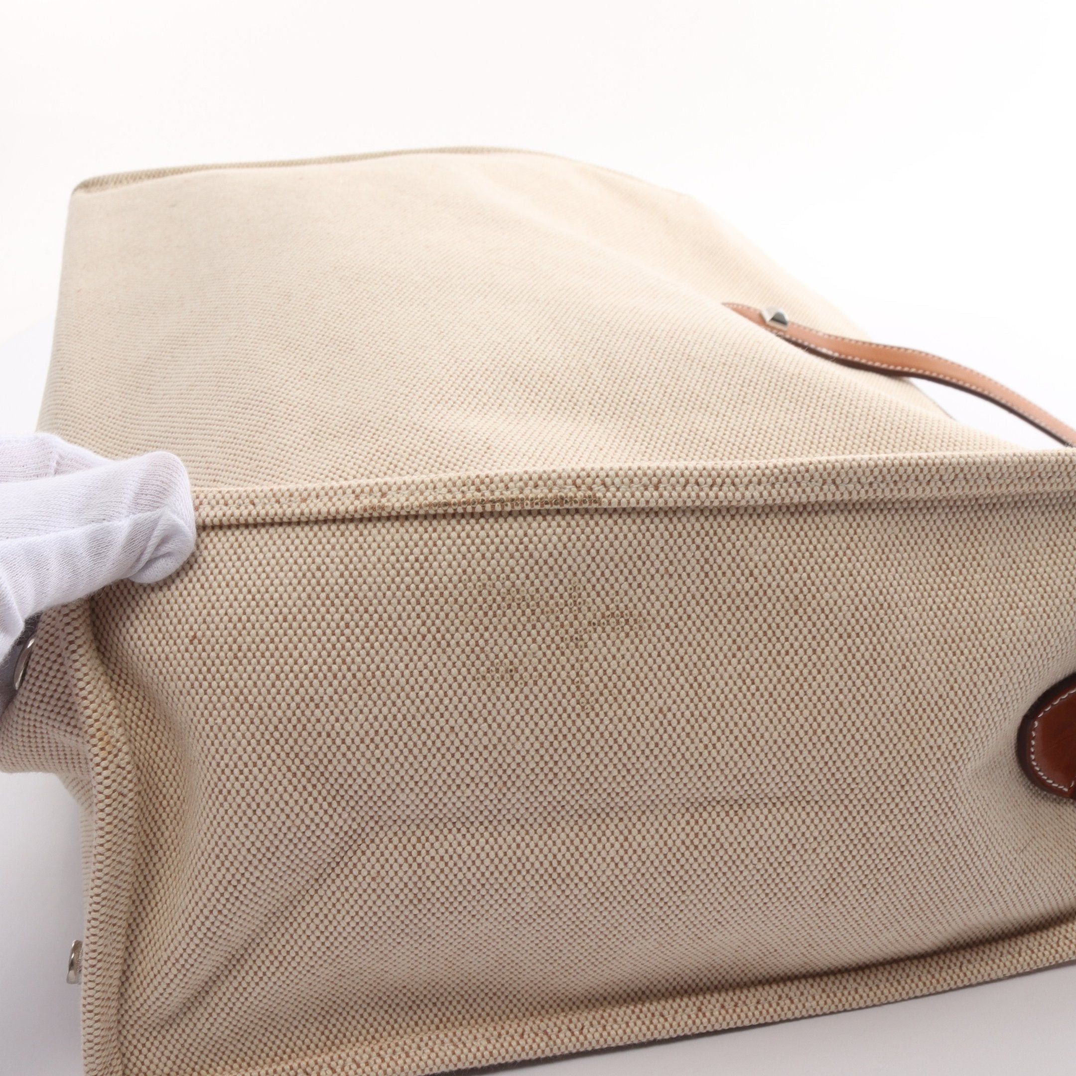 Hermes Hermes Kabas Mirror Handbag Tote Bag Toile Ash Leather Beige Brown Silver Hardware □L Stamp Size ONE SIZE - 8 Thumbnail