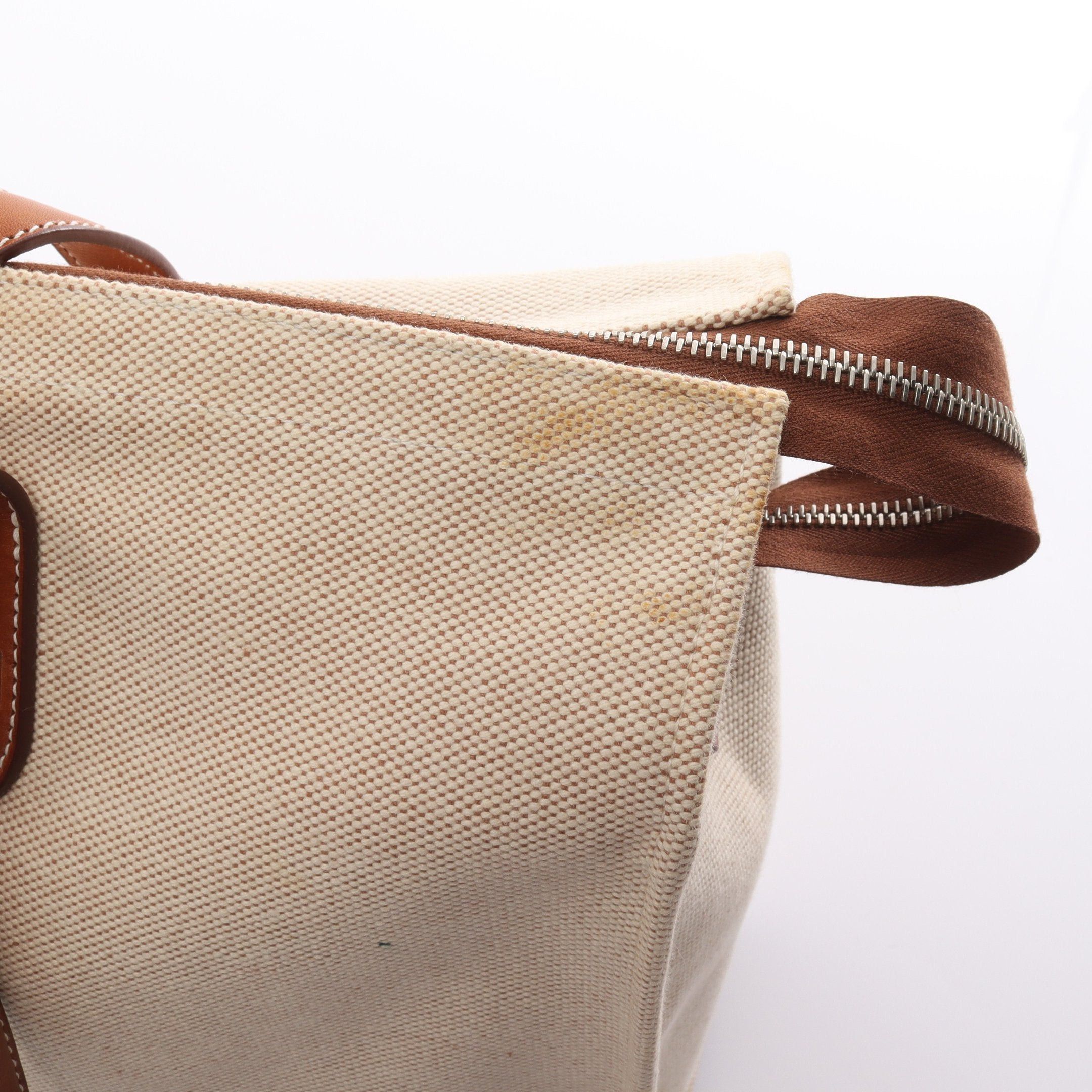 Hermes Hermes Kabas Mirror Handbag Tote Bag Toile Ash Leather Beige Brown Silver Hardware □L Stamp Size ONE SIZE - 5 Thumbnail