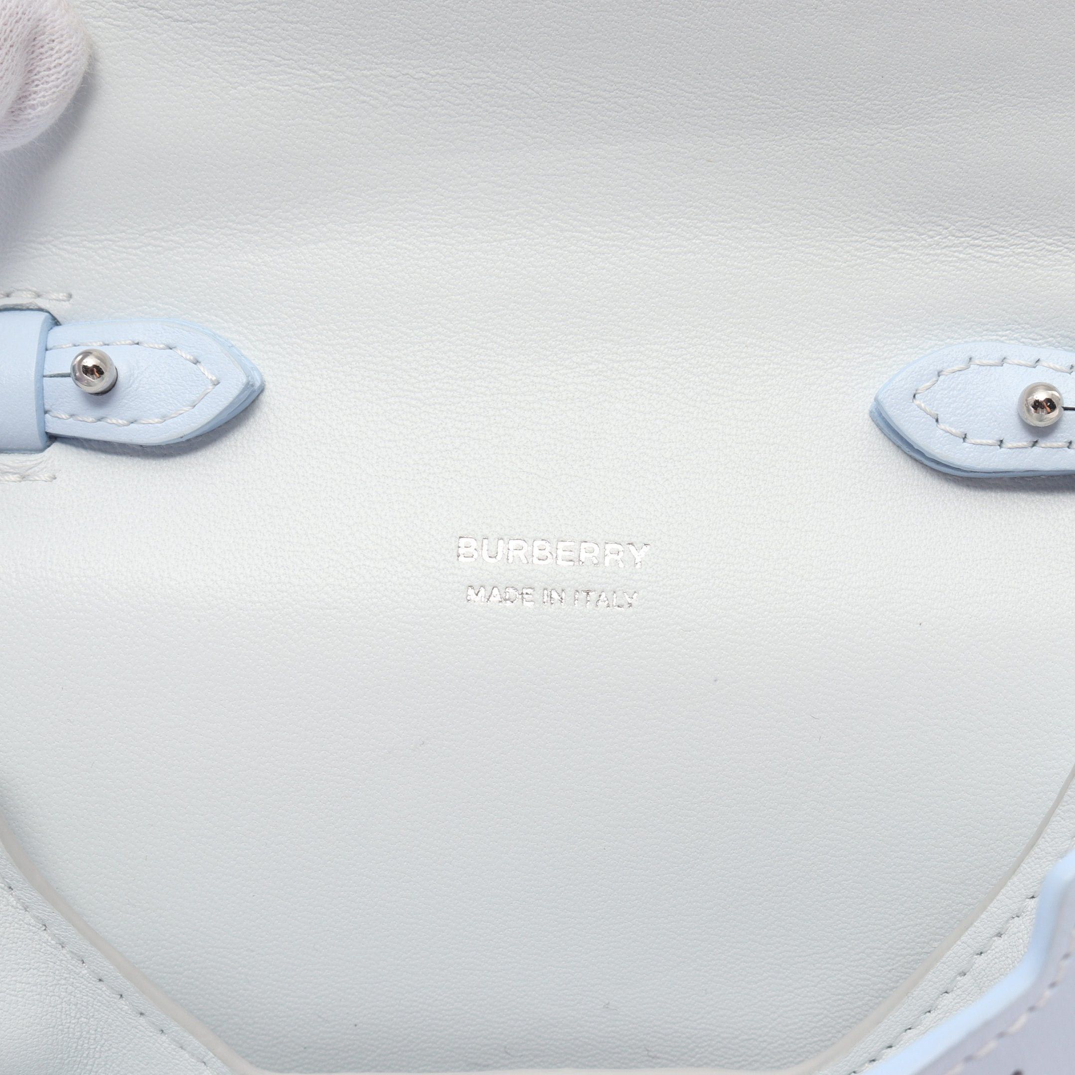 Burberry Burberry Olympia Mini Shoulder Bag Leather Light Blue Size ONE SIZE - 4 Thumbnail