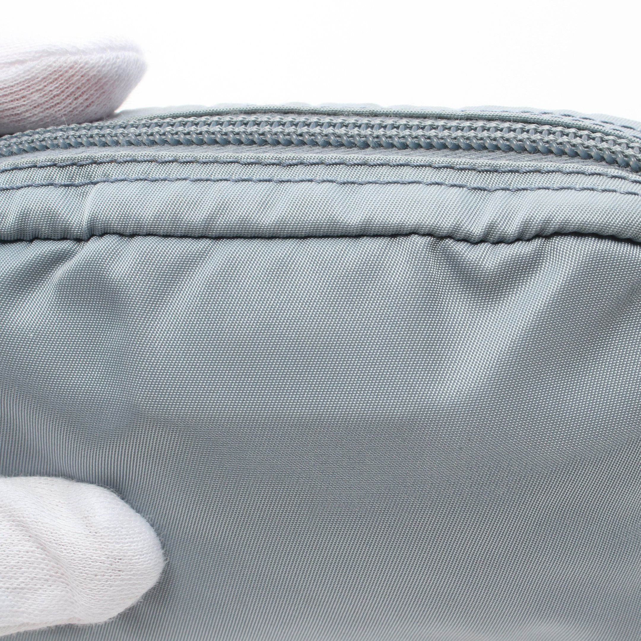 Prada Prada Vera Pouch Nylon Saffiano Leather Blue Gray Size ONE SIZE - 9 Thumbnail