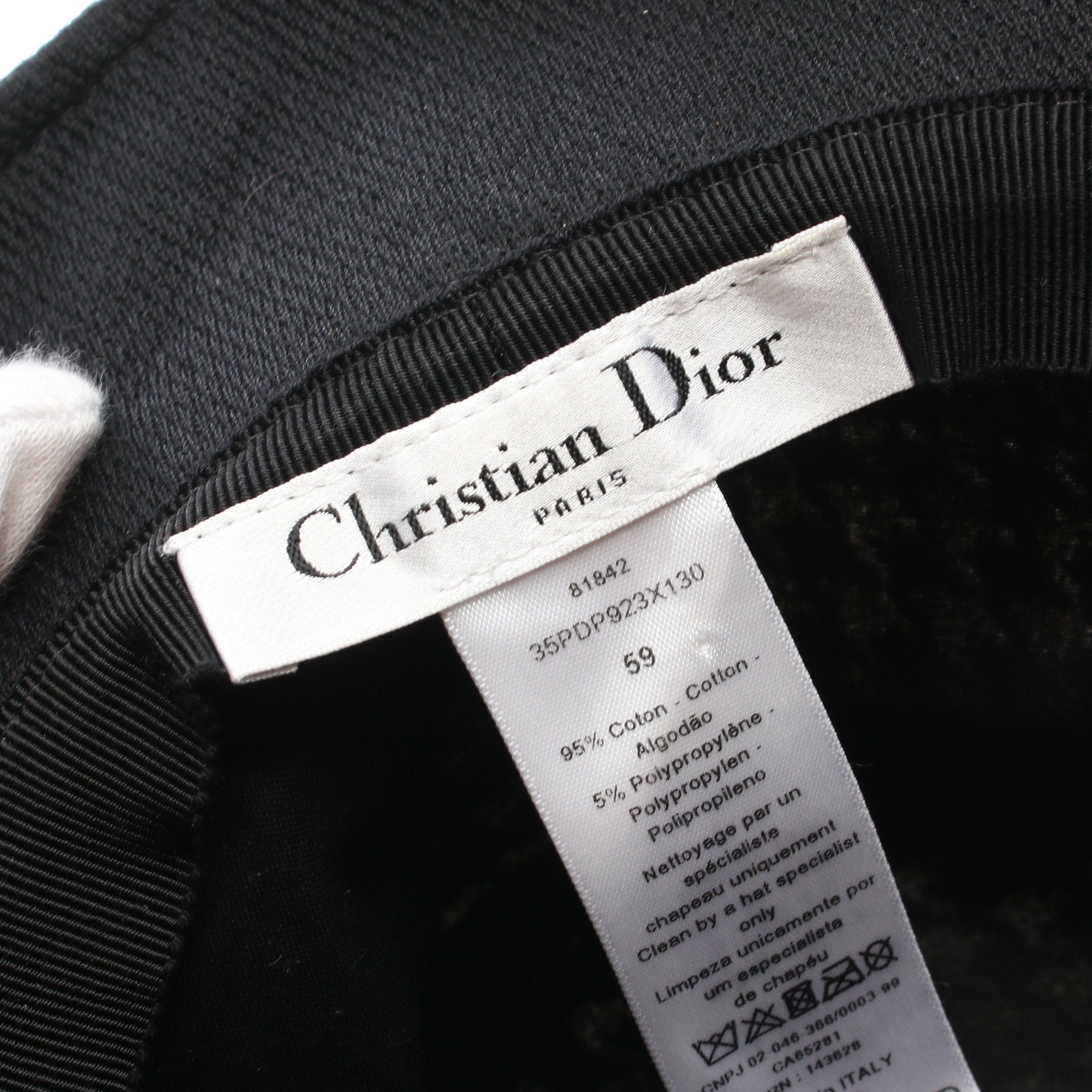 Dior Dior Houndstooth Bucket Hat Cotton White Black Size ONE SIZE - 4 Thumbnail