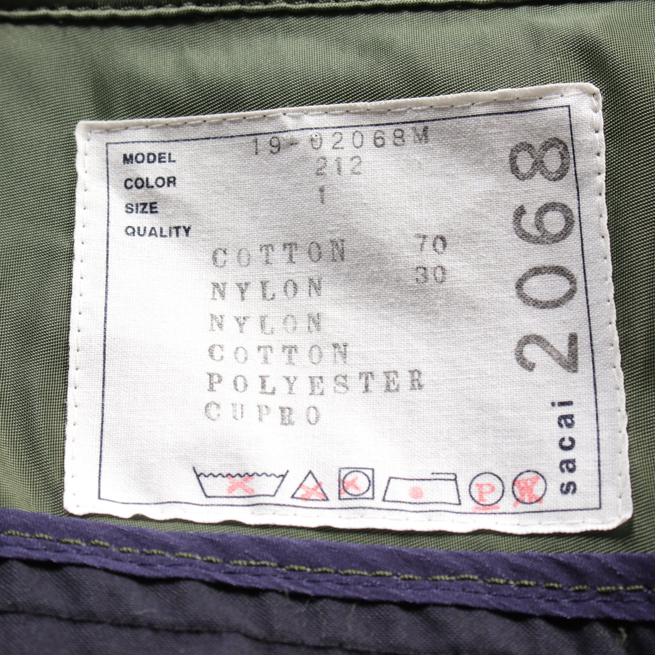 Sacai Sacai Hybrid Military Blouson Cotton Nylon Green Dark Navy Hooded Size ONE SIZE - 3 Thumbnail