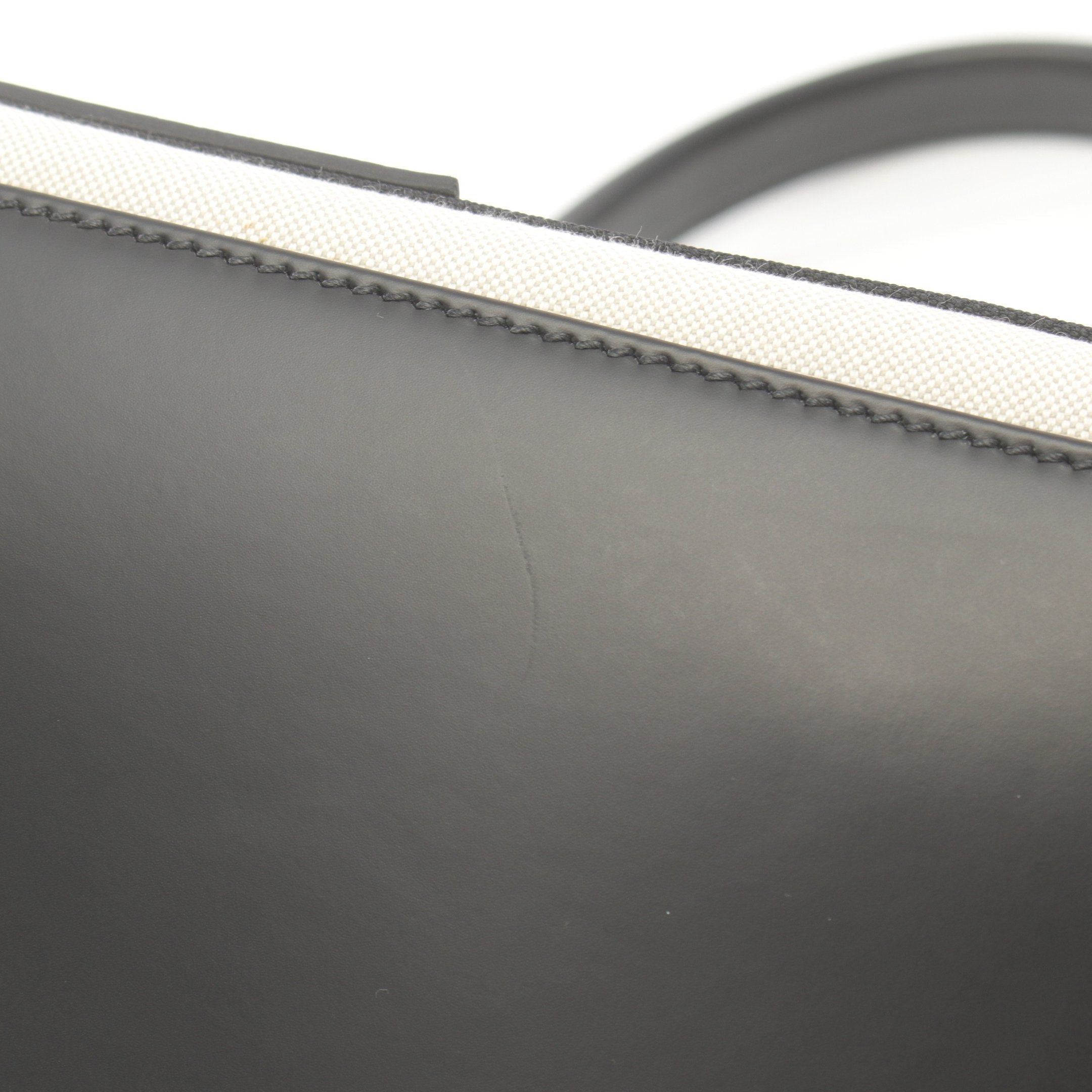 Balenciaga Balenciaga Navy Cabas S Hippopotamus Handbag Tote Bag Canvas Leather Ivory Black Size ONE SIZE - 5 Thumbnail