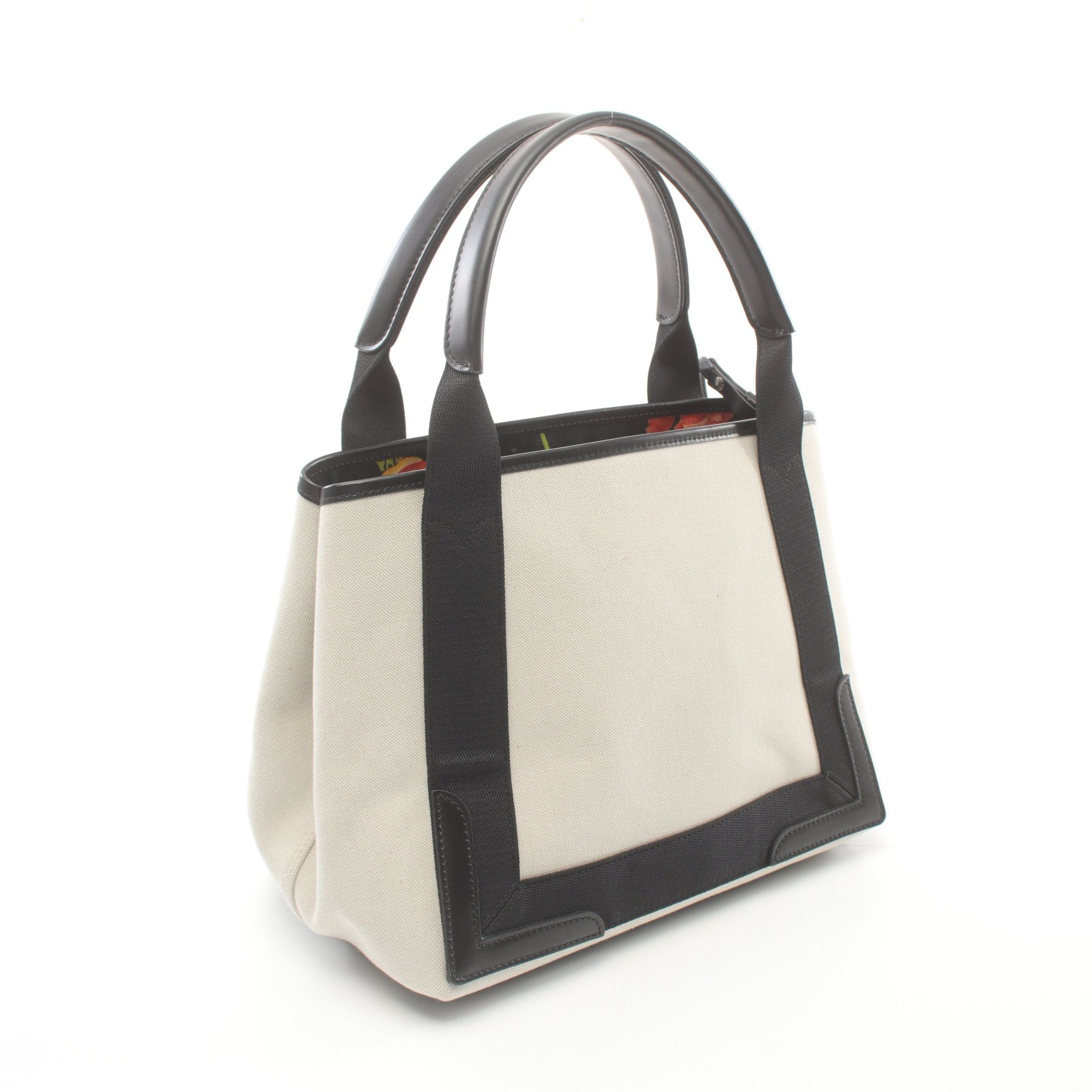Balenciaga Balenciaga Navy Cabas S Hippopotamus Handbag Tote Bag Canvas Leather Ivory Black Size ONE SIZE - 2 Thumbnail