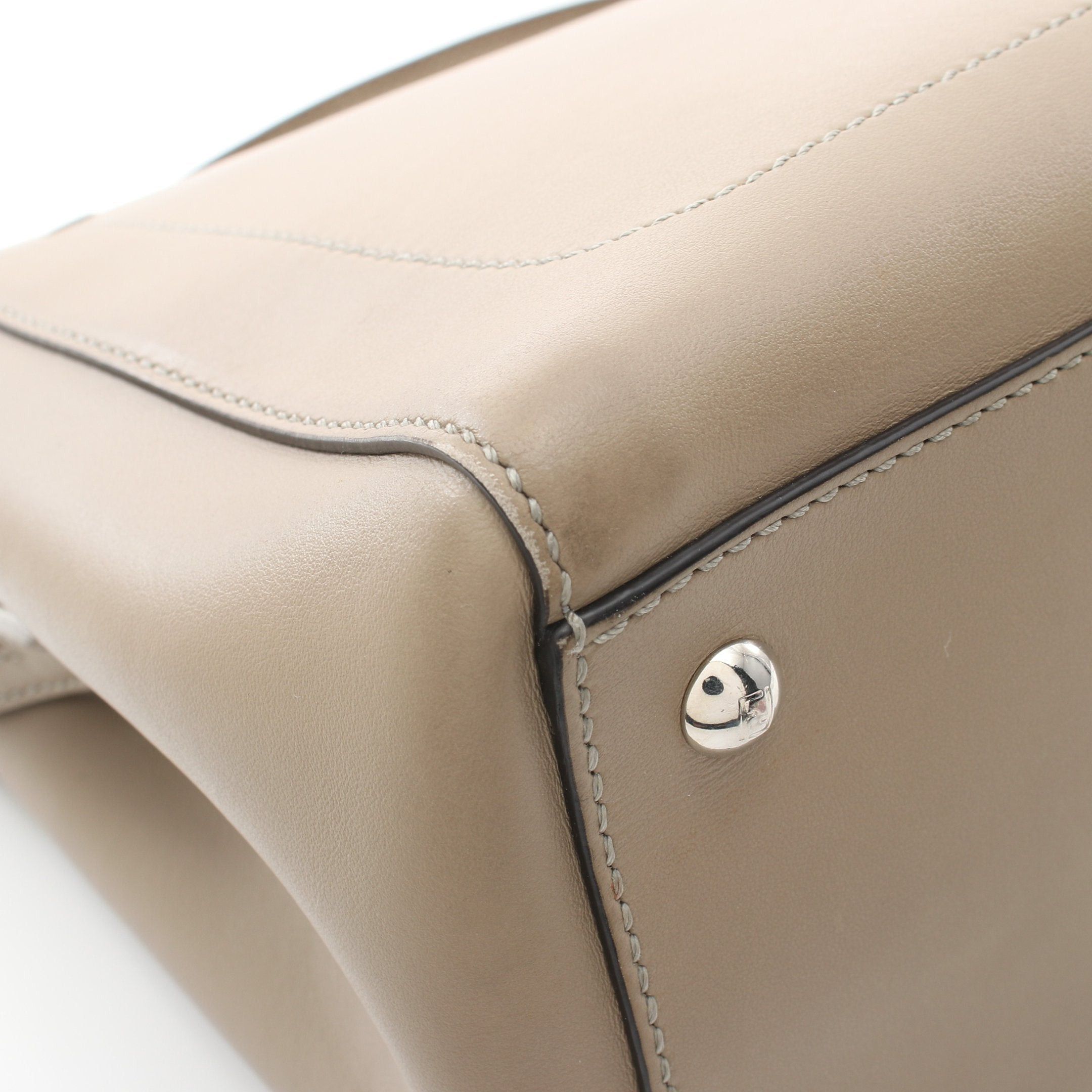 Fendi Fendi Dot Com Handbag Leather Gray Beige Size ONE SIZE - 7 Thumbnail