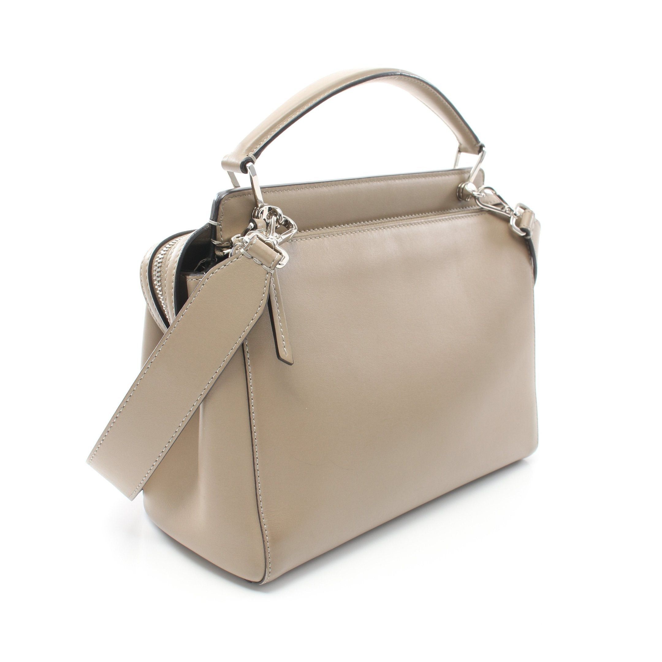 Fendi Fendi Dot Com Handbag Leather Gray Beige Size ONE SIZE - 2 Thumbnail