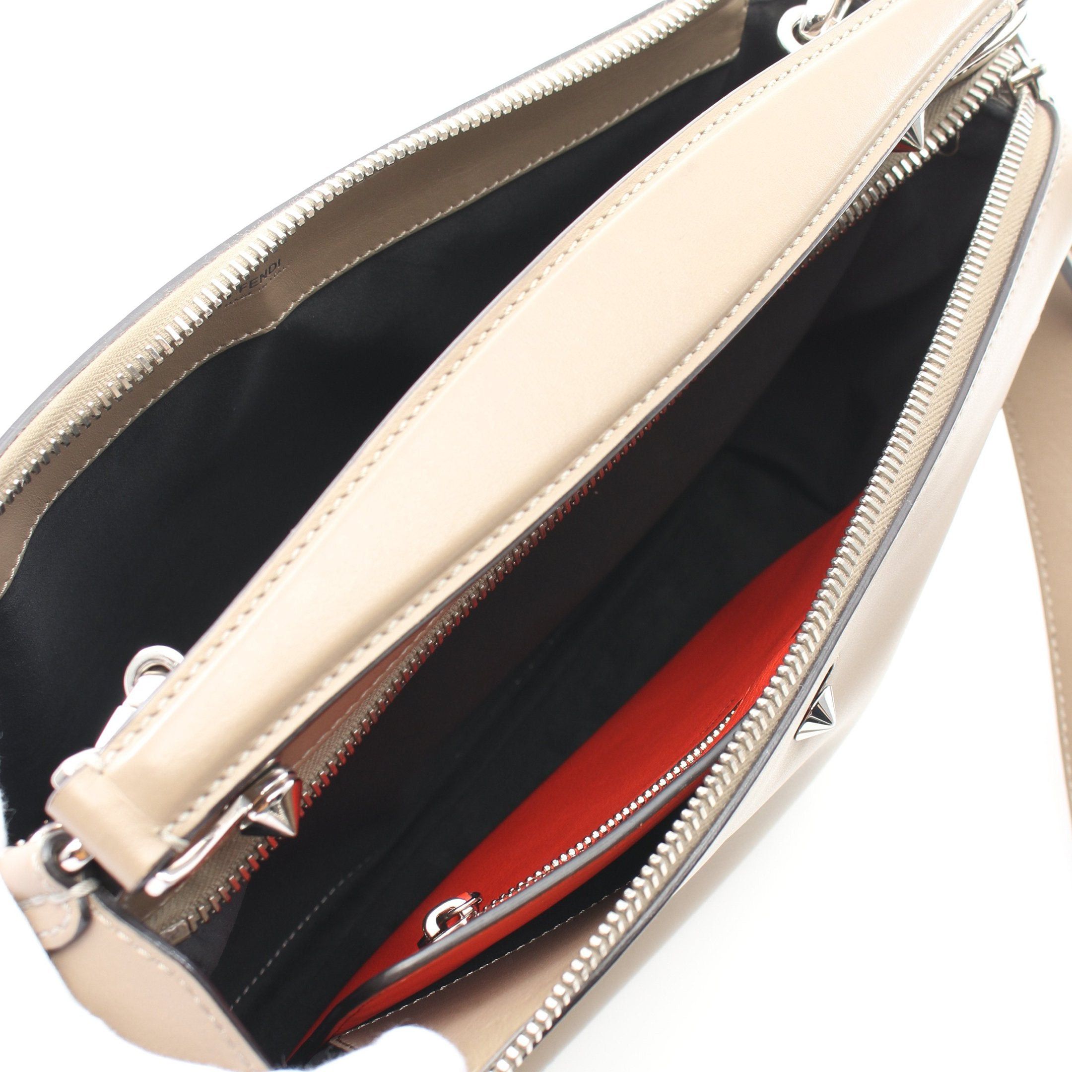 Fendi Fendi Dot Com Handbag Leather Gray Beige Size ONE SIZE - 3 Thumbnail