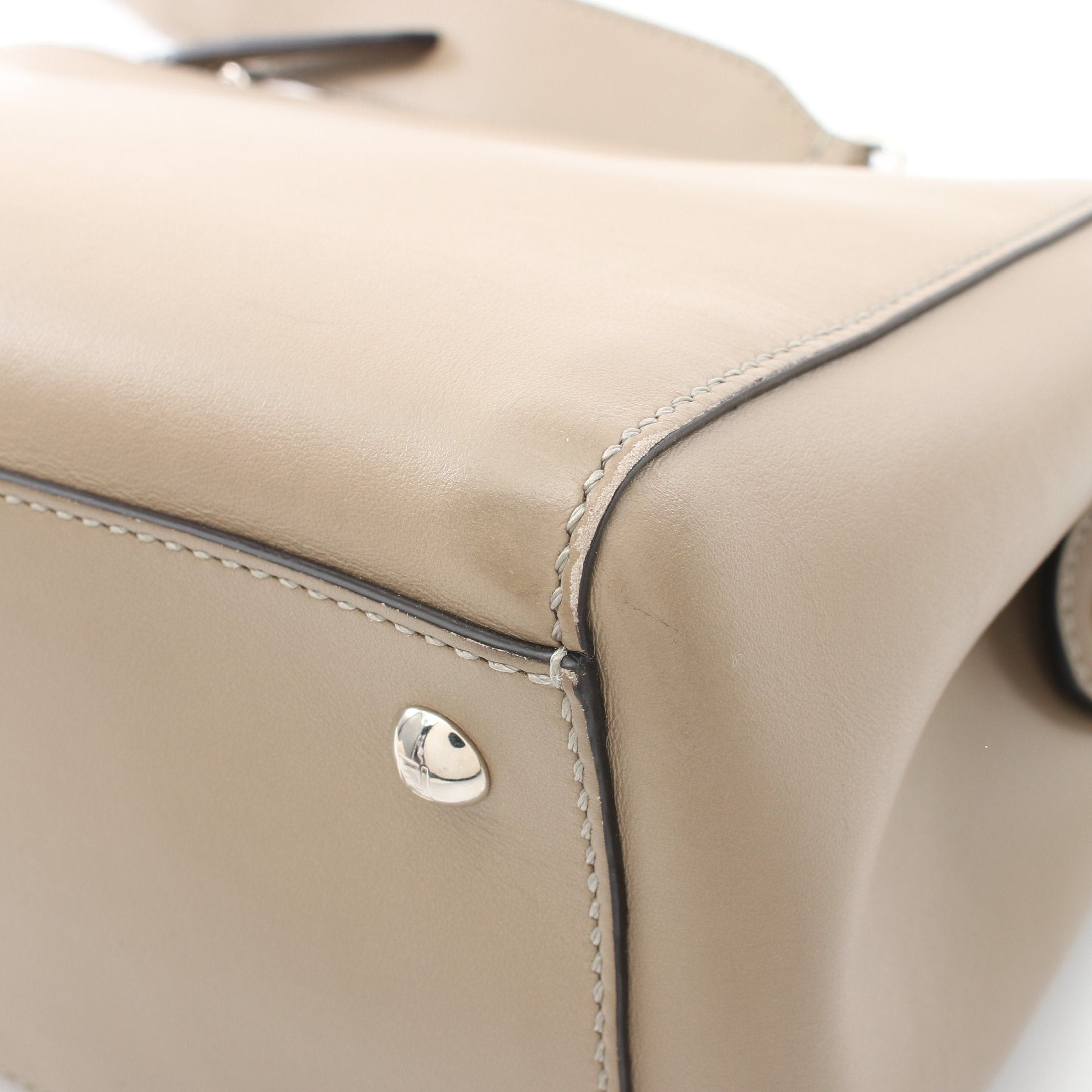 Fendi Fendi Dot Com Handbag Leather Gray Beige Size ONE SIZE - 8 Thumbnail