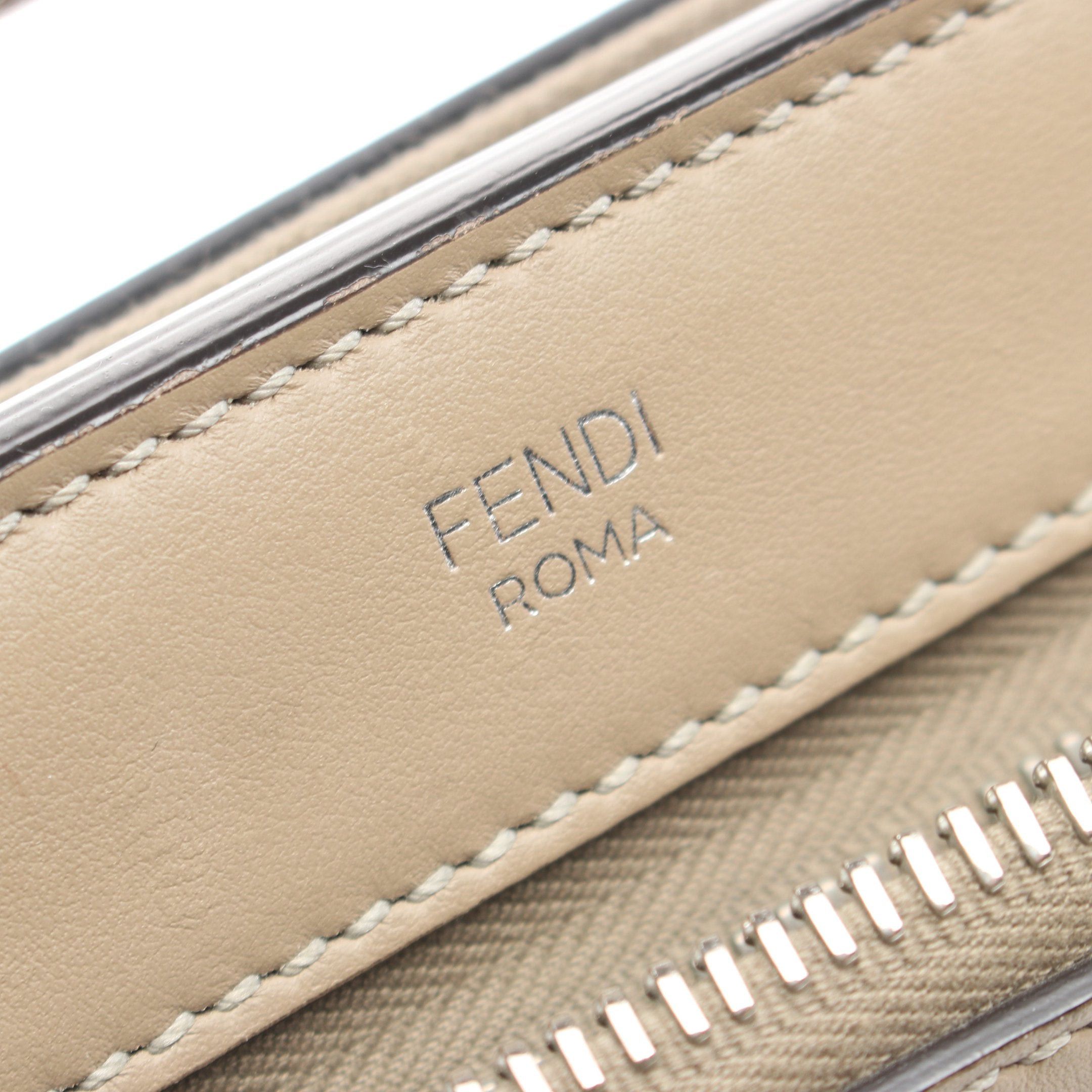 Fendi Fendi Dot Com Handbag Leather Gray Beige Size ONE SIZE - 4 Thumbnail