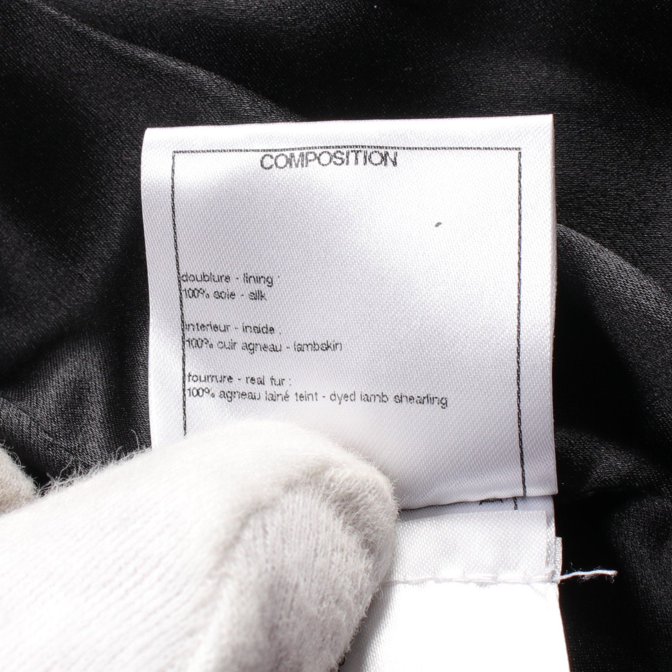Chanel Chanel Cocomark Button Fur Jacket No-Collar Shearling Black Pink 21K Size ONE SIZE - 5 Thumbnail
