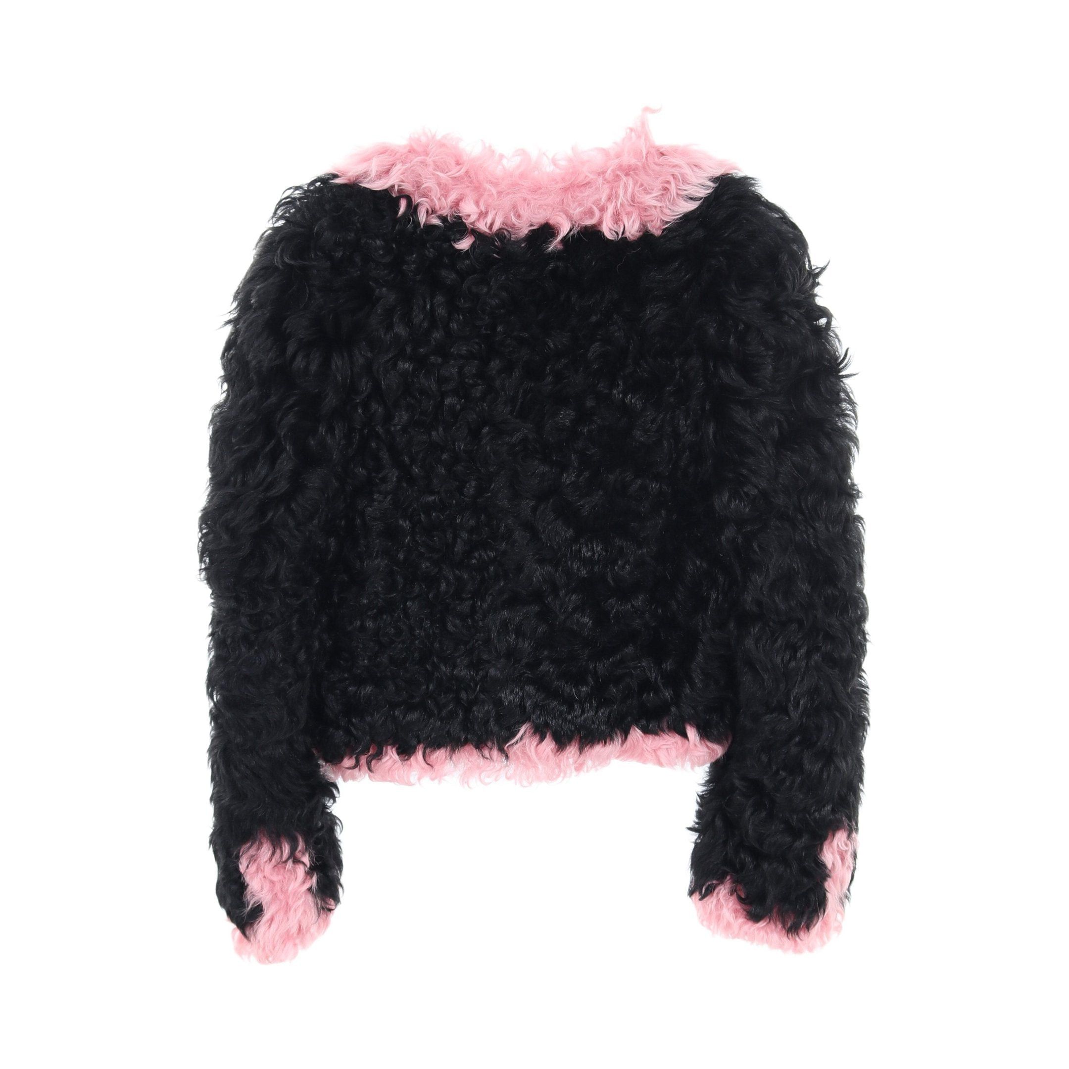 Chanel Chanel Cocomark Button Fur Jacket No-Collar Shearling Black Pink 21K Size ONE SIZE - 2 Thumbnail