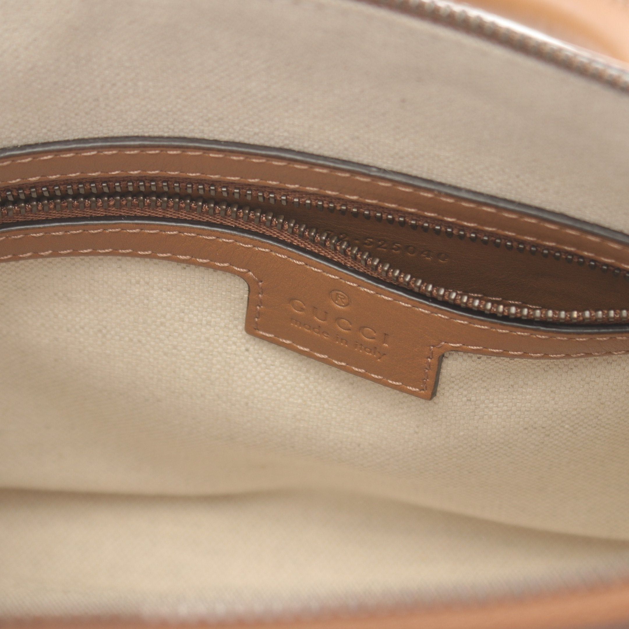 Gucci Gucci Baulet Handbag Leather Canvas Light Brown Green Red Size ONE SIZE - 4 Thumbnail