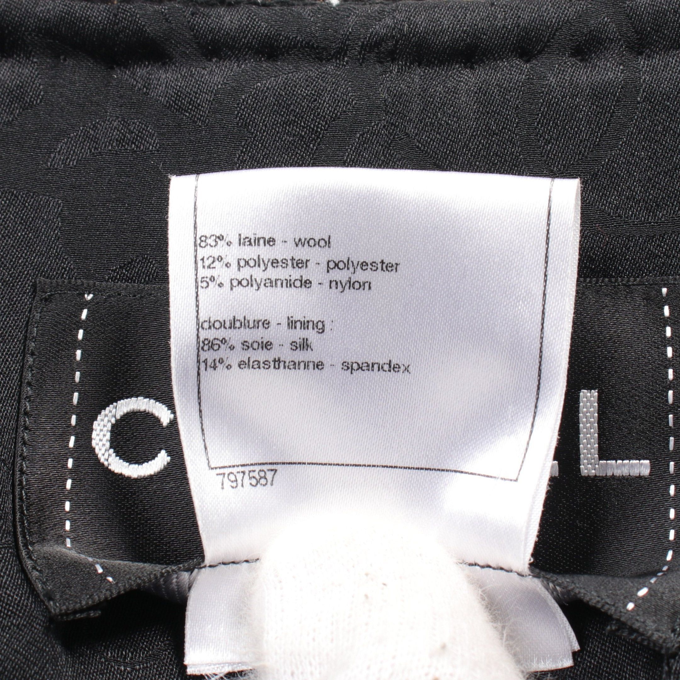 Chanel Chanel Coco Mark Square Button Tweed · Centre Zip Coat Wool Black Gold Size ONE SIZE - 4 Thumbnail