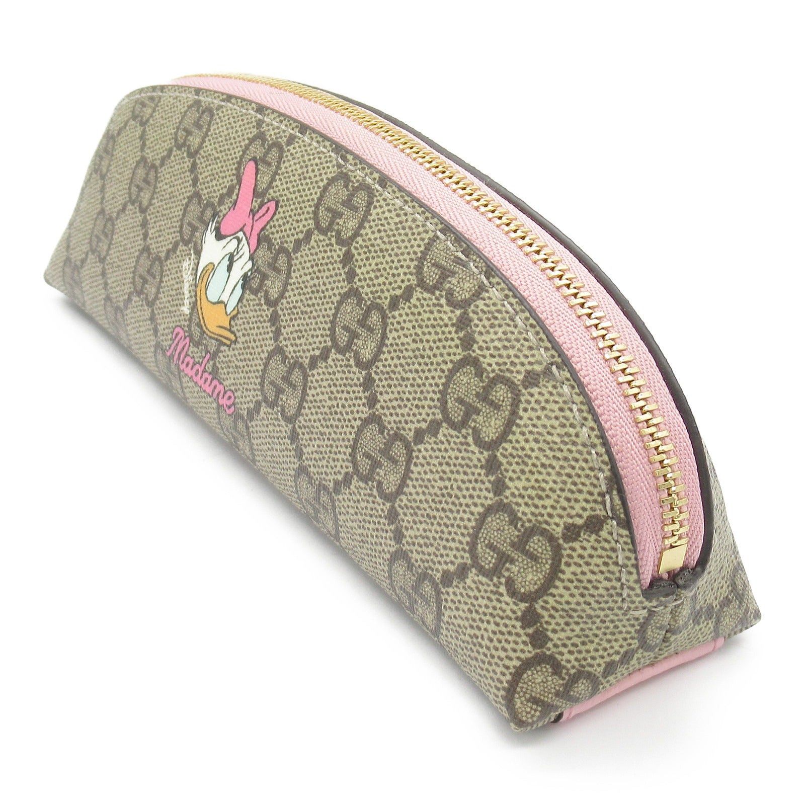 Gucci Gucci Pencil Case Daisy Duck Accessory Coated Canvas Leather Beige Pink Size ONE SIZE - 3 Thumbnail