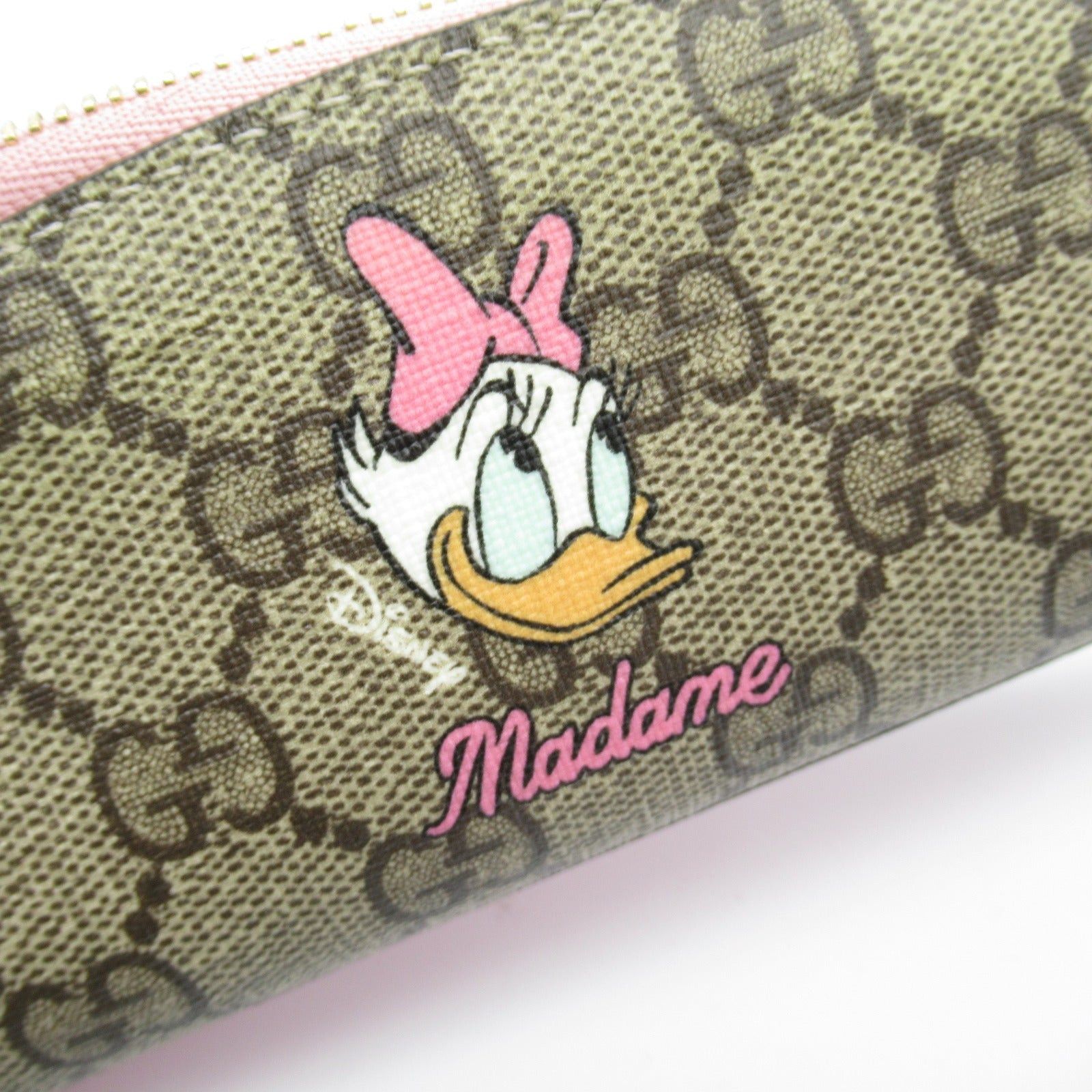 Gucci Gucci Pencil Case Daisy Duck Accessory Coated Canvas Leather Beige Pink Size ONE SIZE - 7 Thumbnail