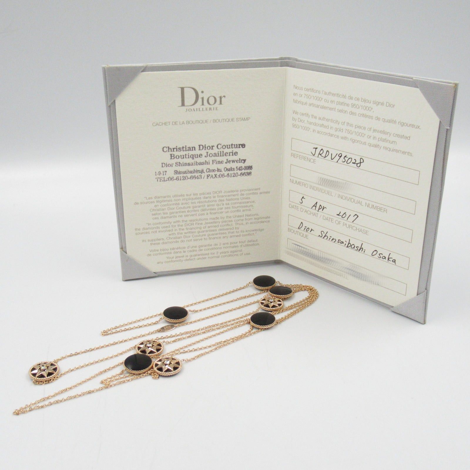 Dior Dior Rose Thevan 9P Necklace K18Pg (Pink Gold) Diamond Onyx Clear Black Size ONE SIZE - 8 Thumbnail