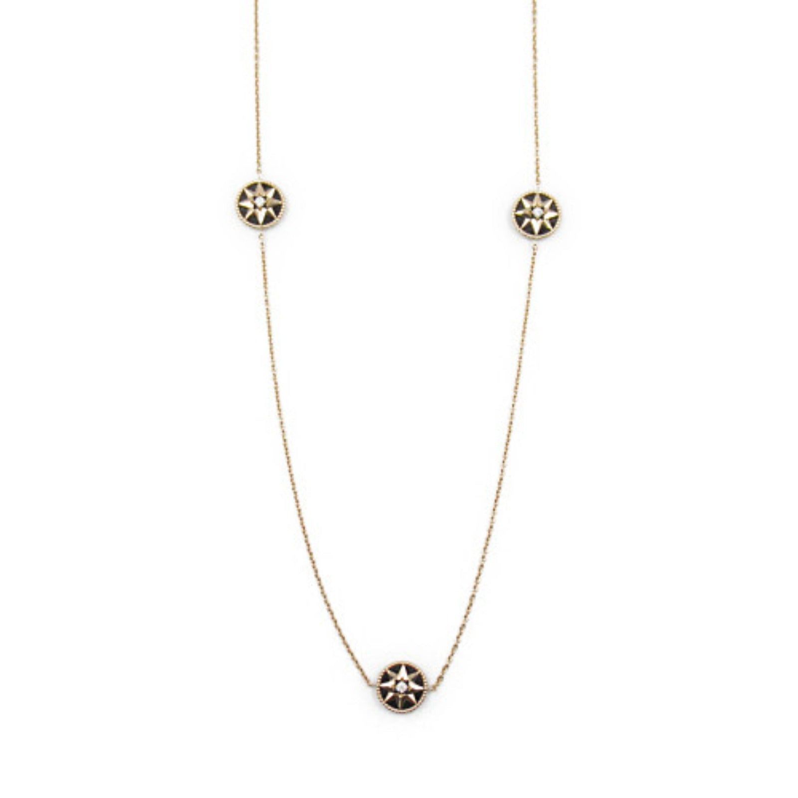 Dior Dior Rose Thevan 9P Necklace K18Pg (Pink Gold) Diamond Onyx Clear Black Size ONE SIZE - 2 Thumbnail