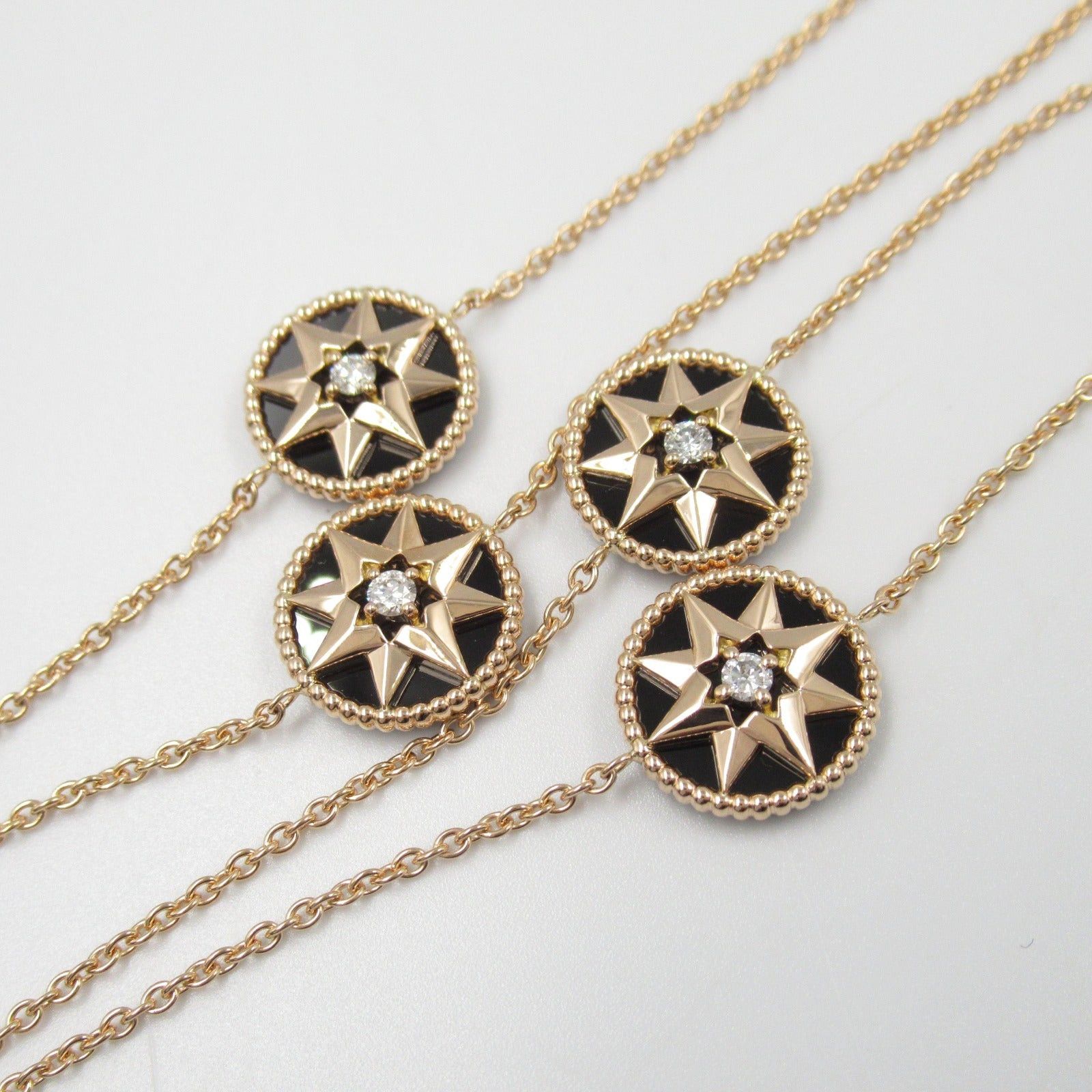 Dior Dior Rose Thevan 9P Necklace K18Pg (Pink Gold) Diamond Onyx Clear Black Size ONE SIZE - 5 Thumbnail