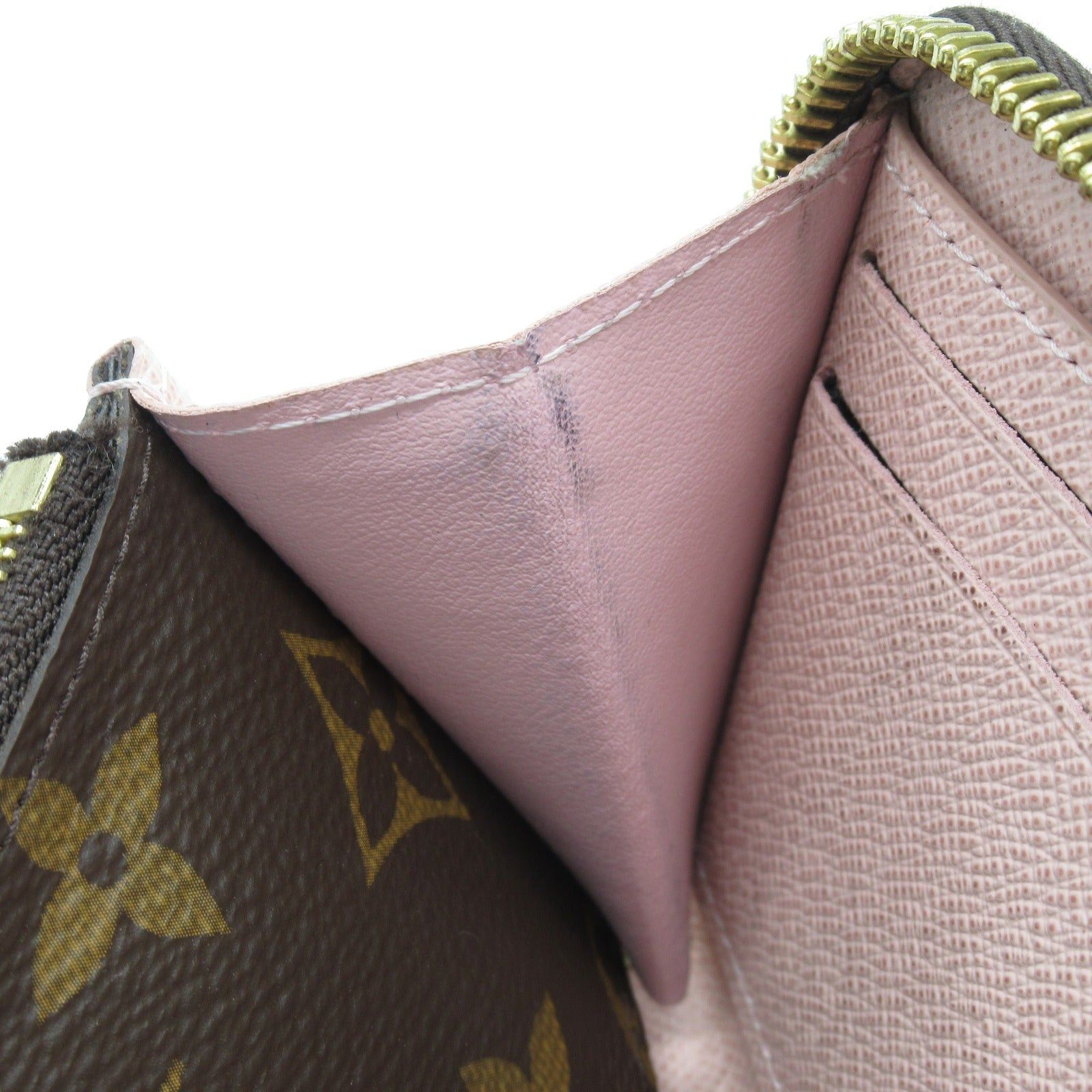 Louis Vuitton Louis Vuitton Portefeuille Clemence Round Zipper Long Wallet Coated Canvas Monogram Brown Rose Ballerine Size ONE SIZE - 9 Thumbnail