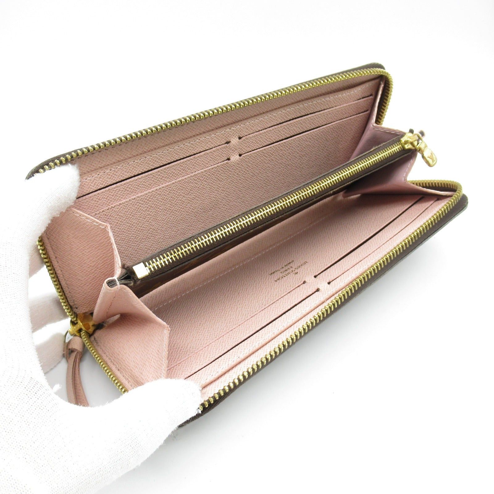 Louis Vuitton Louis Vuitton Portefeuille Clemence Round Zipper Long Wallet Coated Canvas Monogram Brown Rose Ballerine Size ONE SIZE - 5 Thumbnail