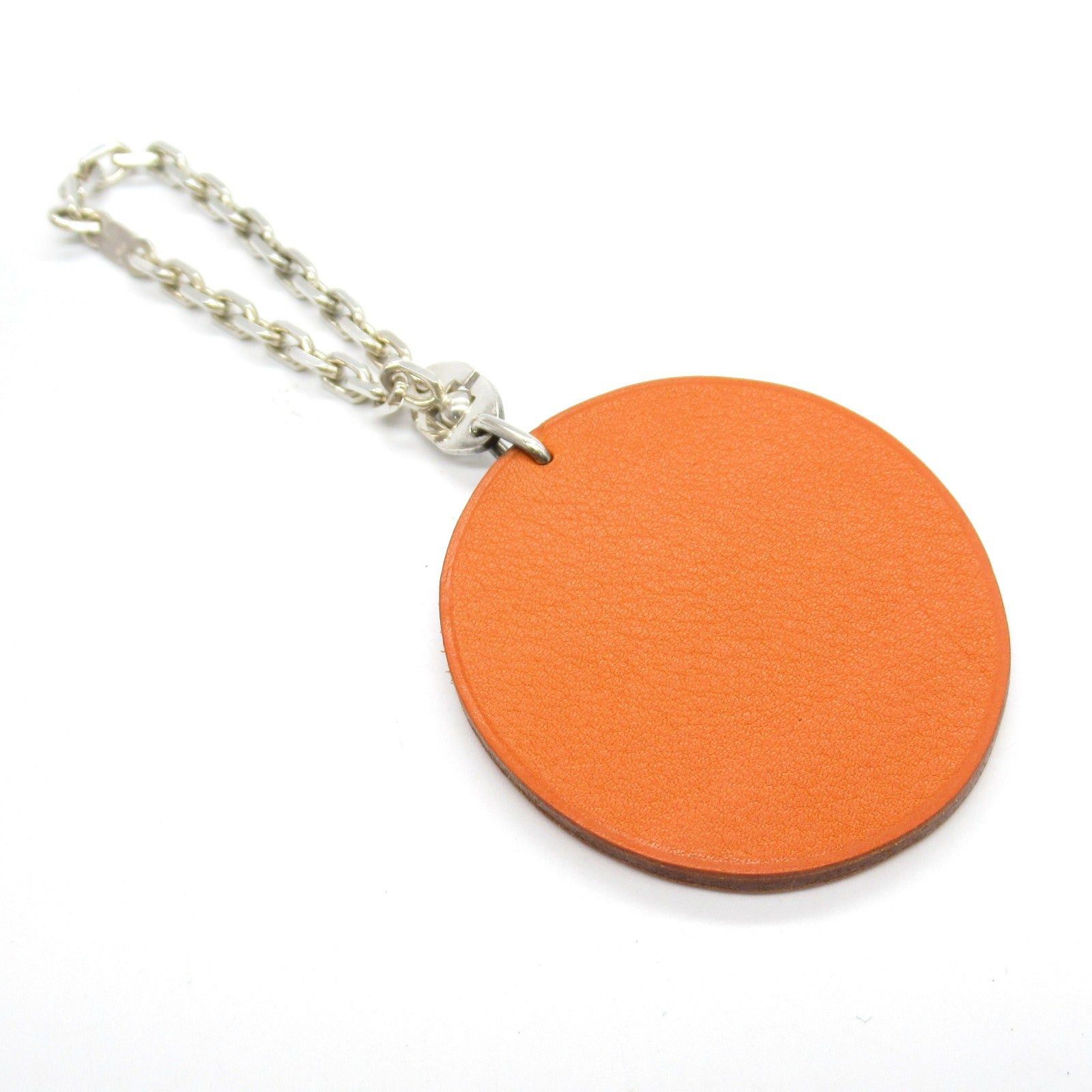 Hermes Hermes Fruit Keychain ”Orange” Key Ring 925 Silver Leather Orange Size ONE SIZE - 3 Thumbnail