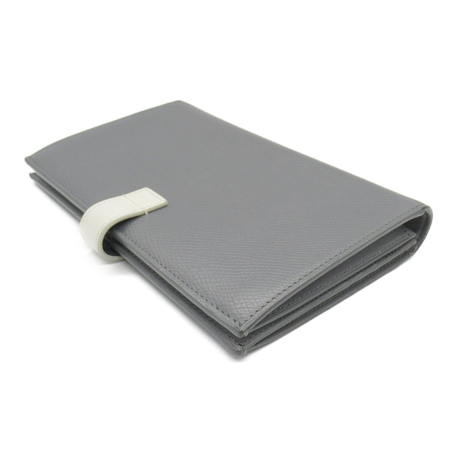 Celine Celine Large Strap Wallet Bi-Fold Long Calfskin (Cowhide) Gray Size ONE SIZE - 4 Thumbnail
