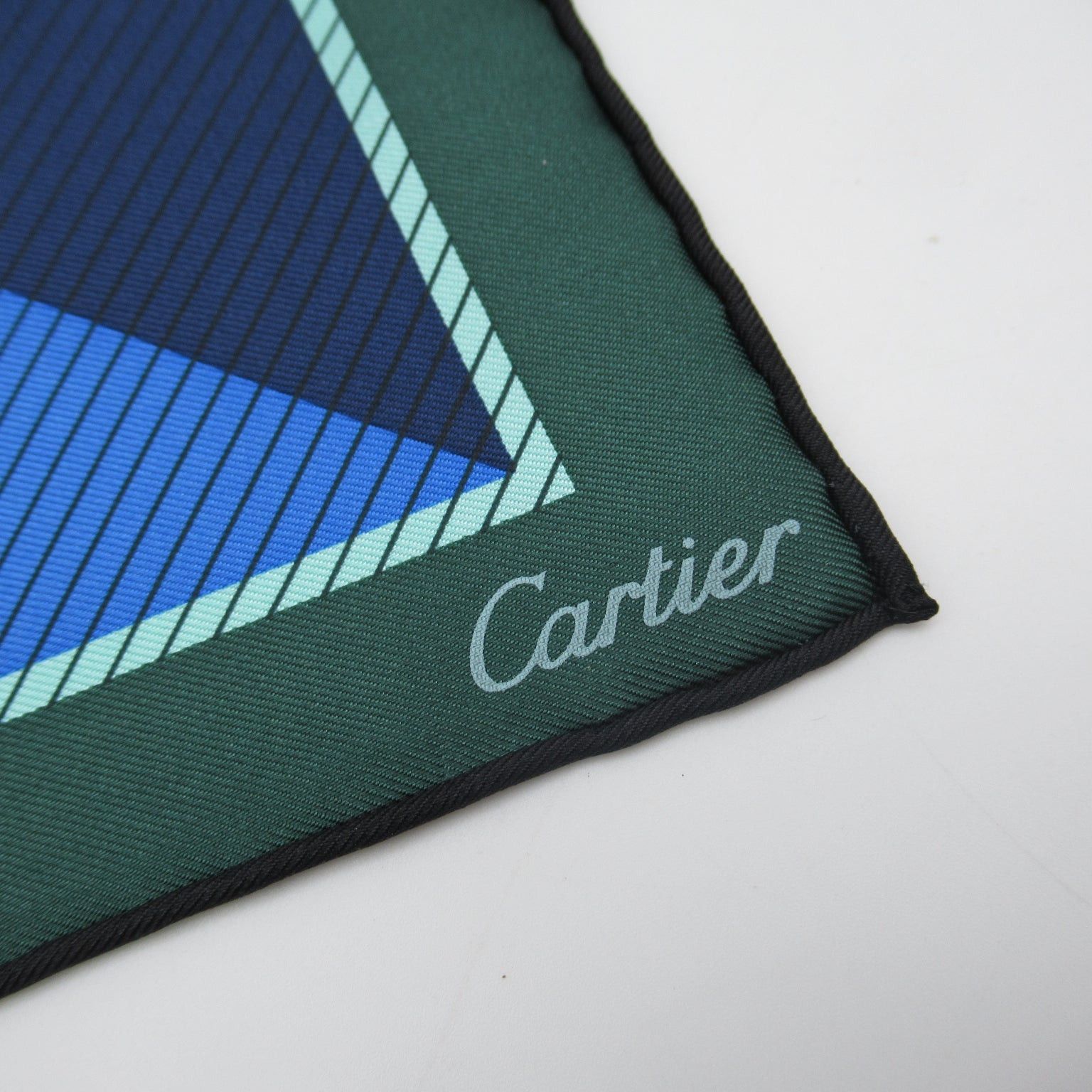 Cartier Cartier Mini Scarf Silk Navy Green Size ONE SIZE - 4 Thumbnail