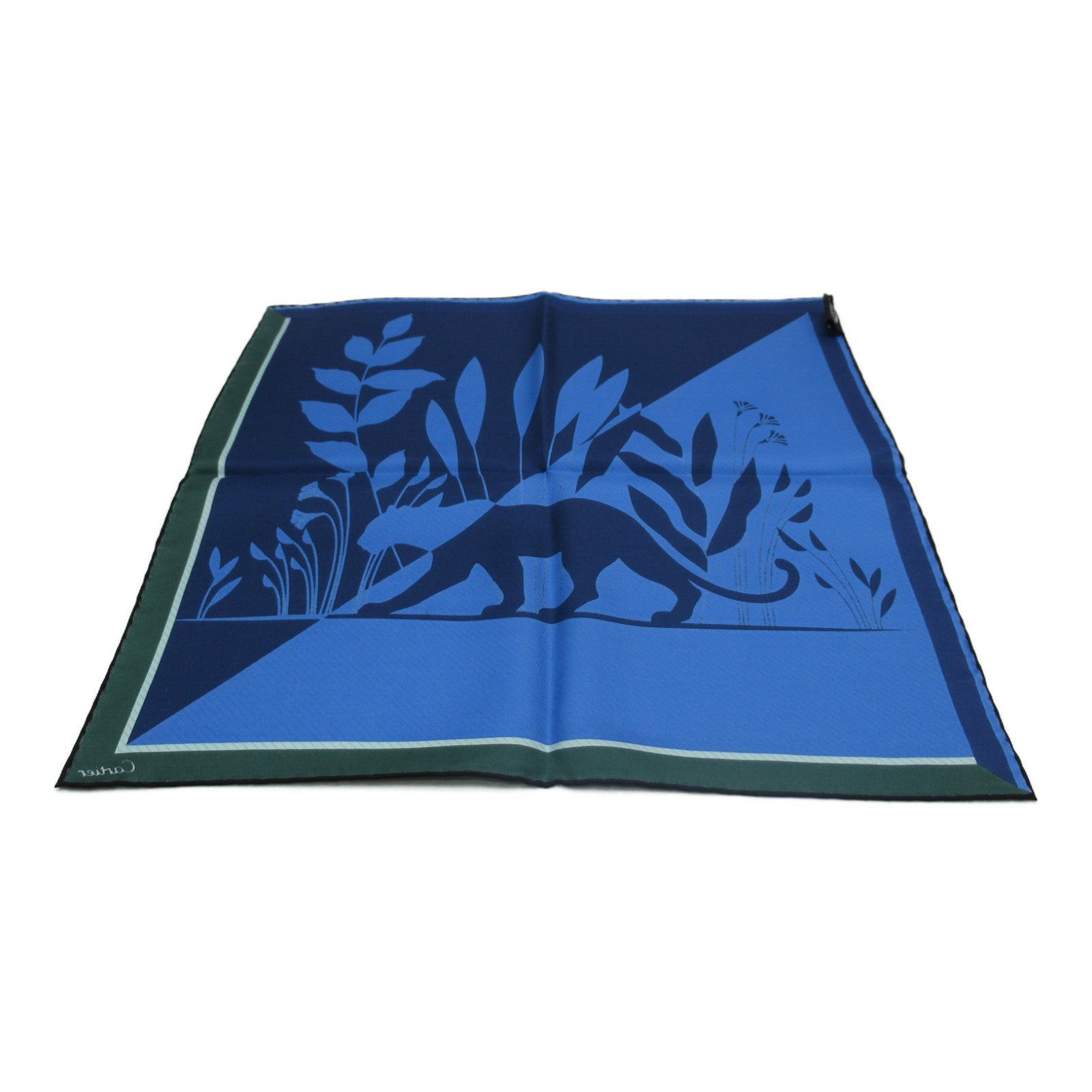 Cartier Cartier Mini Scarf Silk Navy Green Size ONE SIZE - 2 Thumbnail