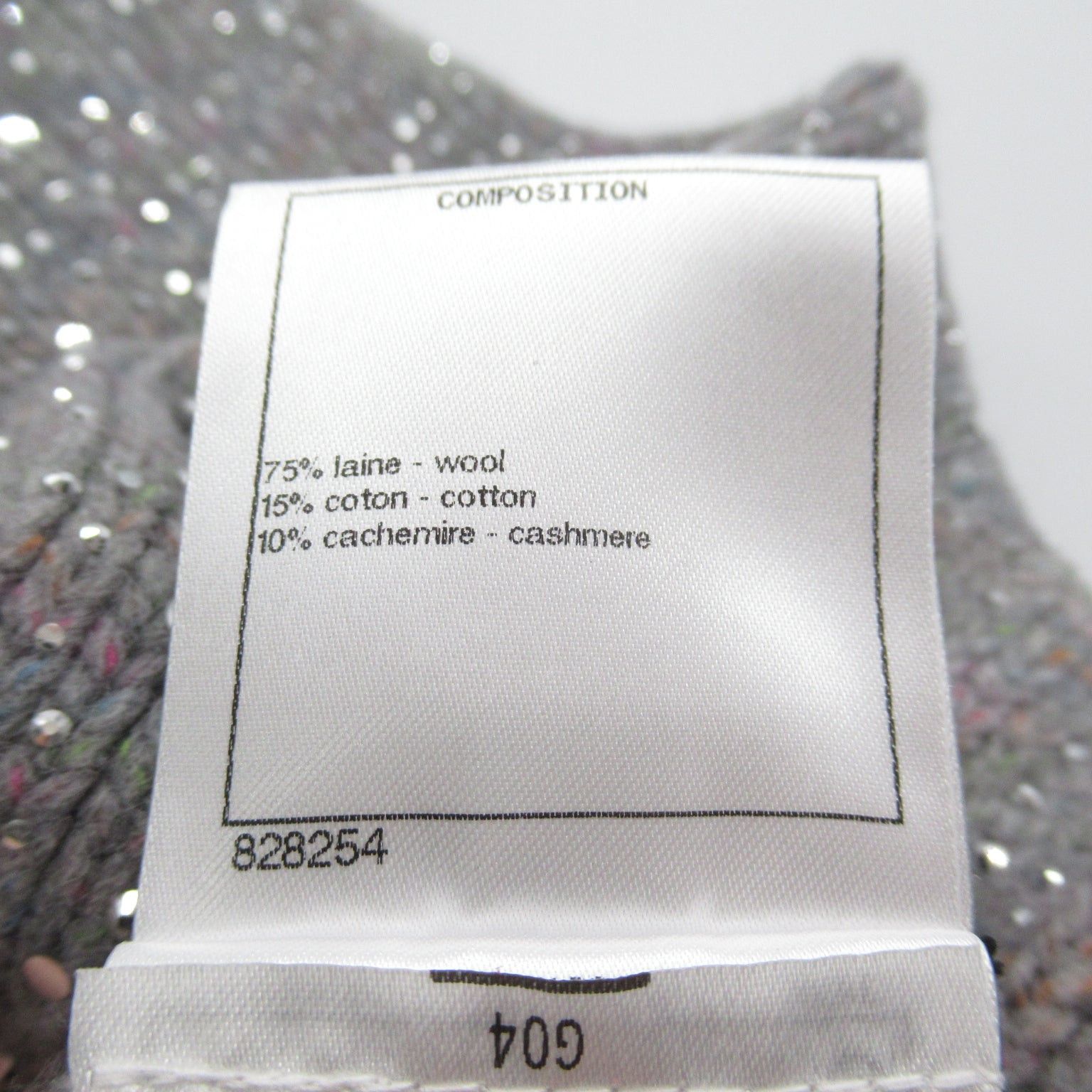 Chanel Chanel Arm Warmers Accessory Wool Cotton Gray Multicolor Size ONE SIZE - 6 Thumbnail