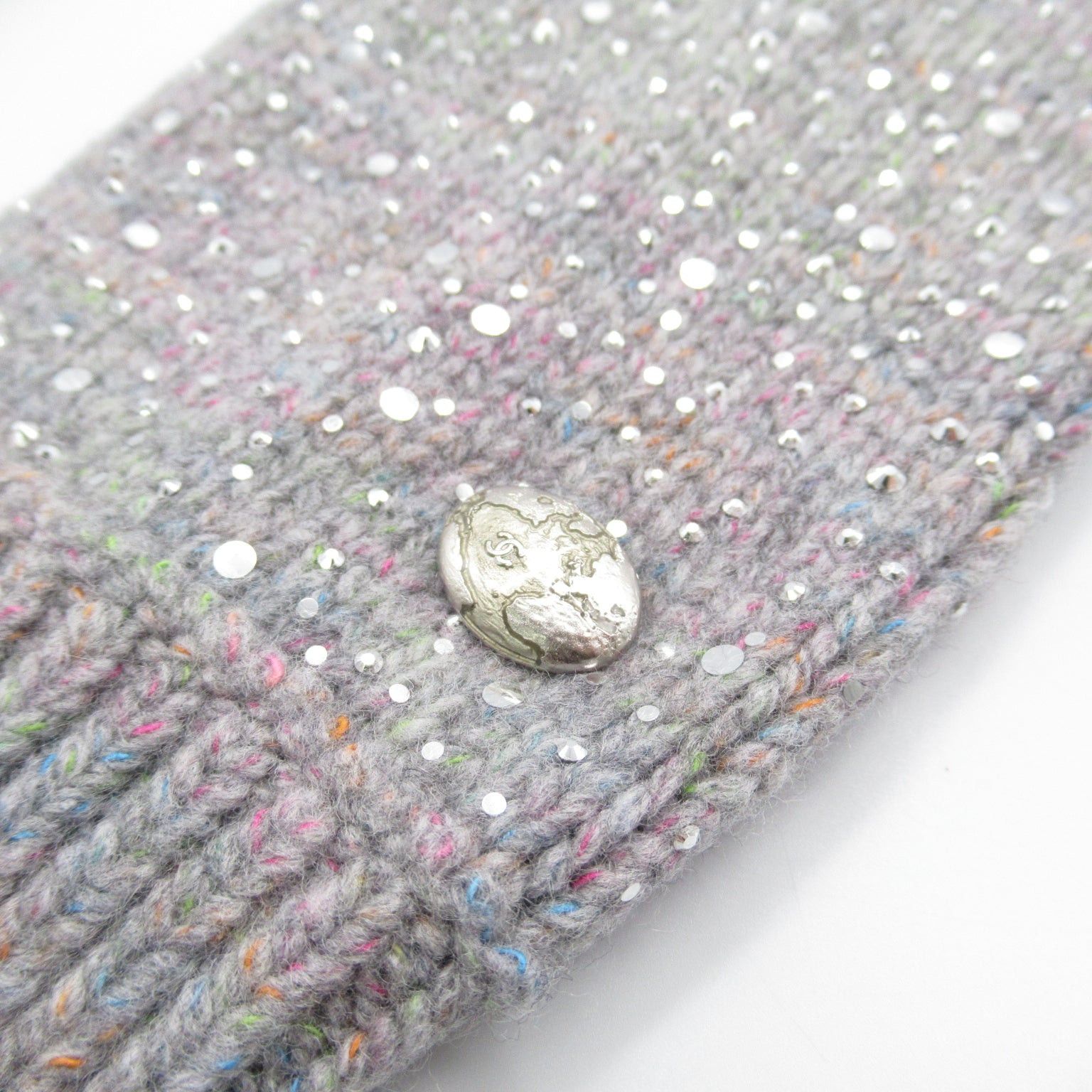Chanel Chanel Arm Warmers Accessory Wool Cotton Gray Multicolor Size ONE SIZE - 3 Thumbnail