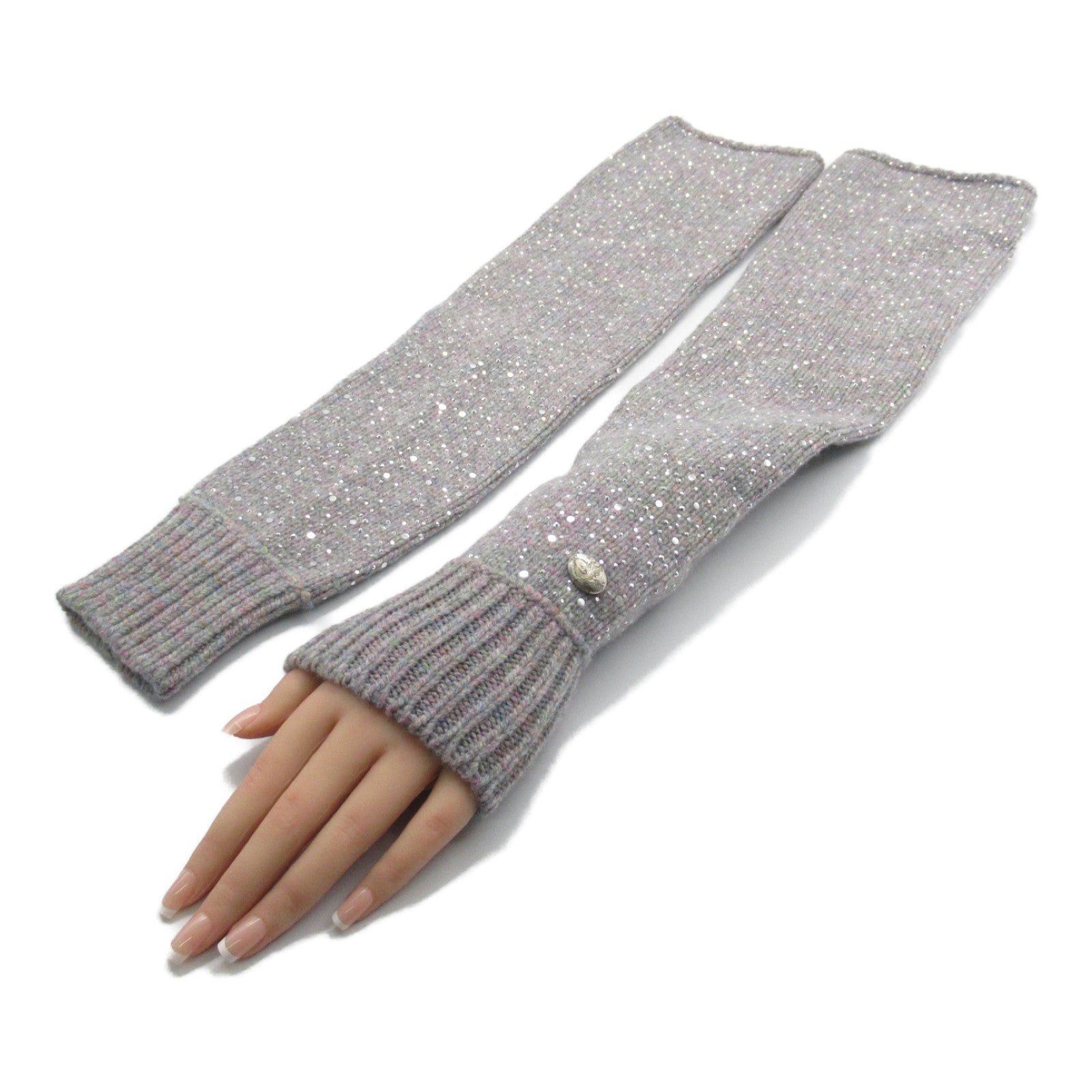 Chanel Chanel Arm Warmers Accessory Wool Cotton Gray Multicolor Size ONE SIZE - 7 Thumbnail
