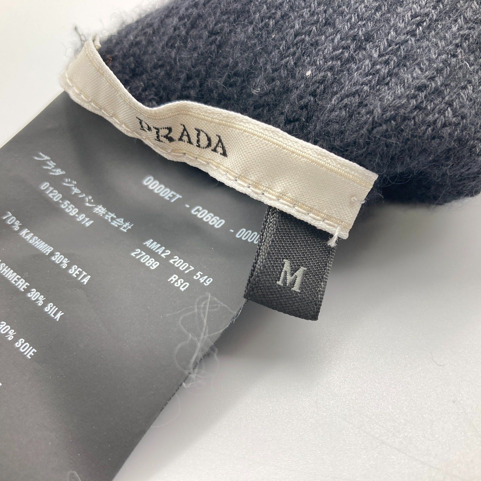 Prada Prada Long Gloves Glove Cashmere Silk Black Size ONE SIZE - 4 Thumbnail