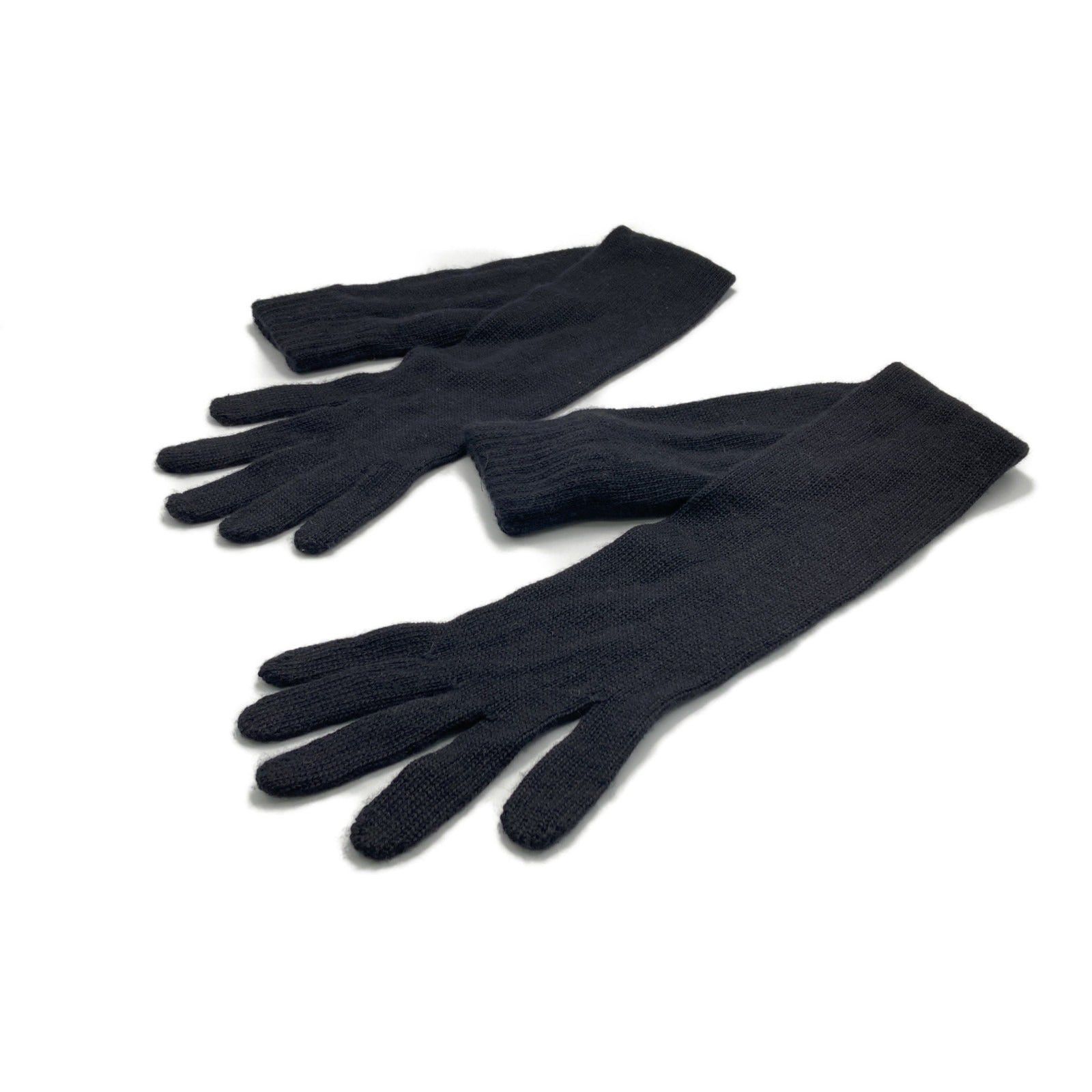 Prada Prada Long Gloves Glove Cashmere Silk Black Size ONE SIZE - 2 Thumbnail