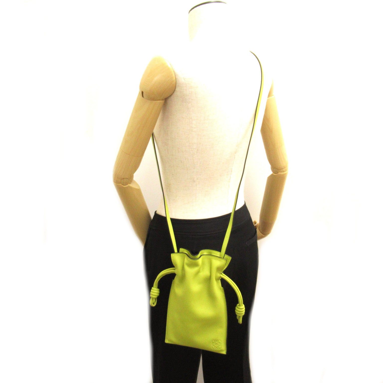 Loewe Loewe Flamenco Pocket Shoulder Bag Leather Green Lime Yellow Size ONE SIZE - 5 Thumbnail