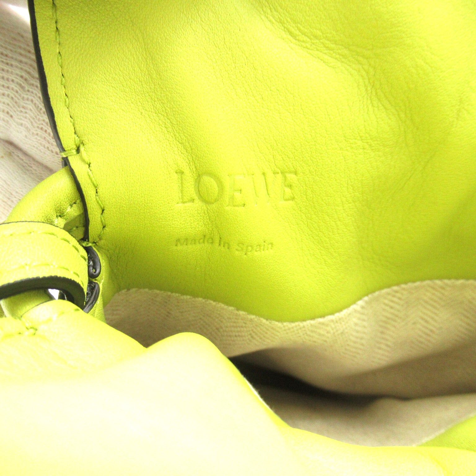 Loewe Loewe Flamenco Pocket Shoulder Bag Leather Green Lime Yellow Size ONE SIZE - 7 Thumbnail