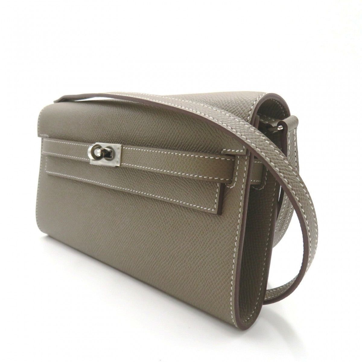 Hermes Hermes Kelly Long To Go Shoulder Bag Leather Veau Epsom Gray Etoupe Silver Hardware B Stamp Size ONE SIZE - 3 Thumbnail