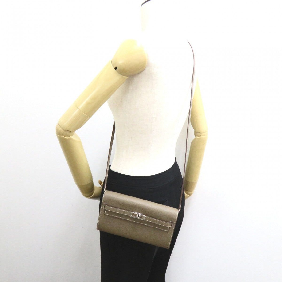 Hermes Hermes Kelly Long To Go Shoulder Bag Leather Veau Epsom Gray Etoupe Silver Hardware B Stamp Size ONE SIZE - 5 Thumbnail