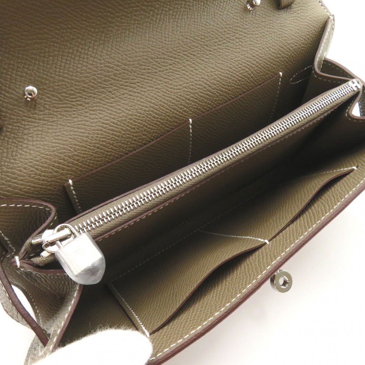 Hermes Hermes Kelly Long To Go Shoulder Bag Leather Veau Epsom Gray Etoupe Silver Hardware B Stamp Size ONE SIZE - 6 Thumbnail