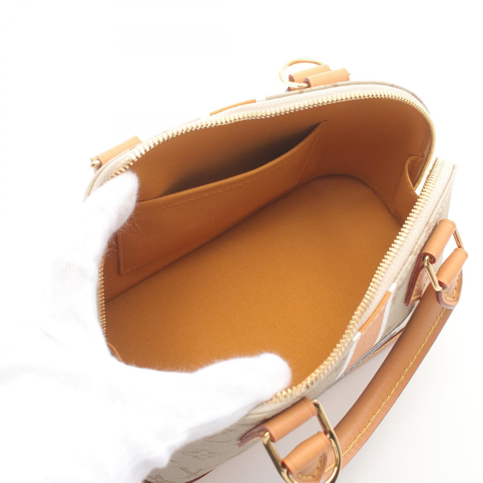 Louis Vuitton Louis Vuitton Alma Bb Monopanam Handbag Leather Beige Size ONE SIZE - 3 Thumbnail