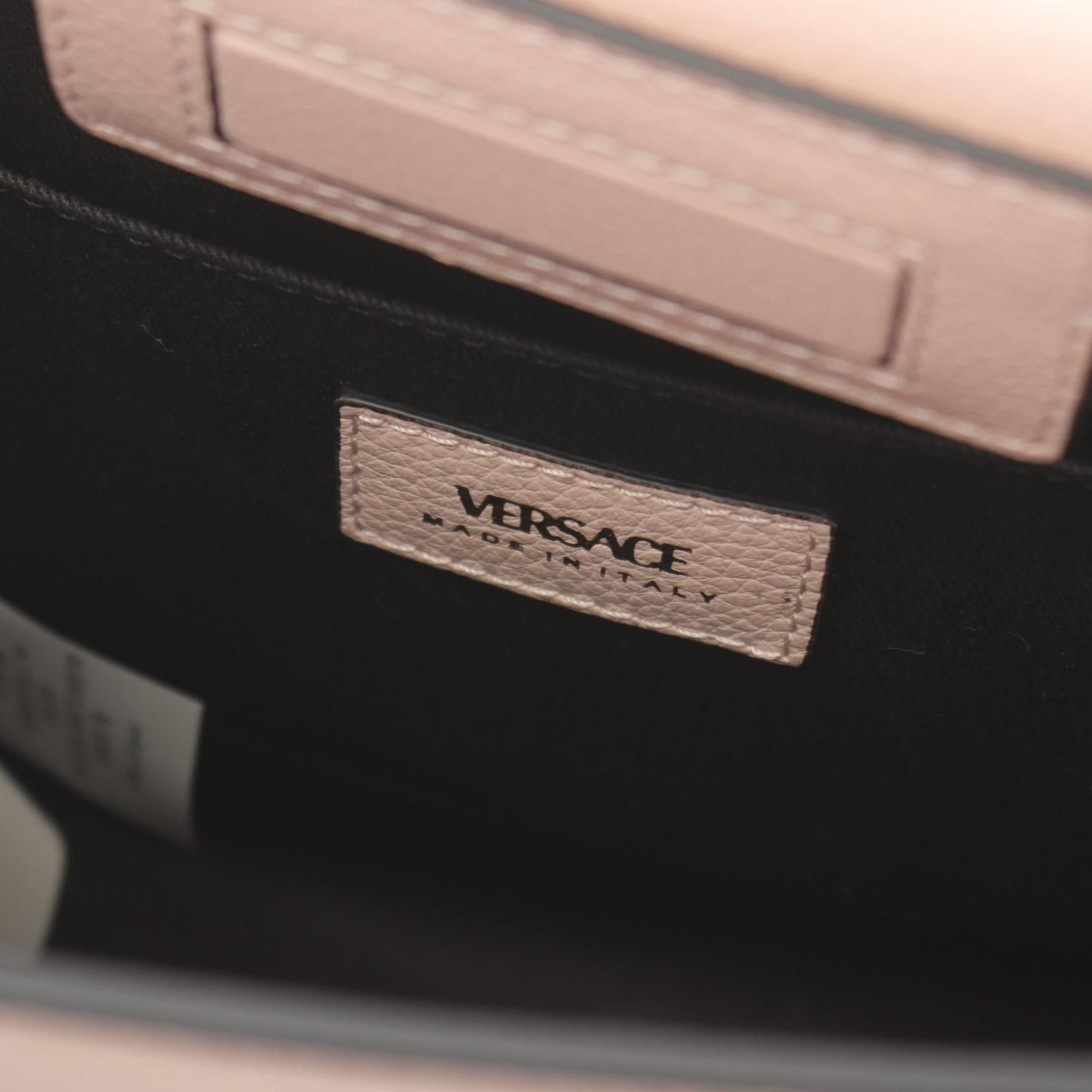 Versace Versace Virtus Handbag Leather Pink Purple Light Beige Size ONE SIZE - 4 Thumbnail