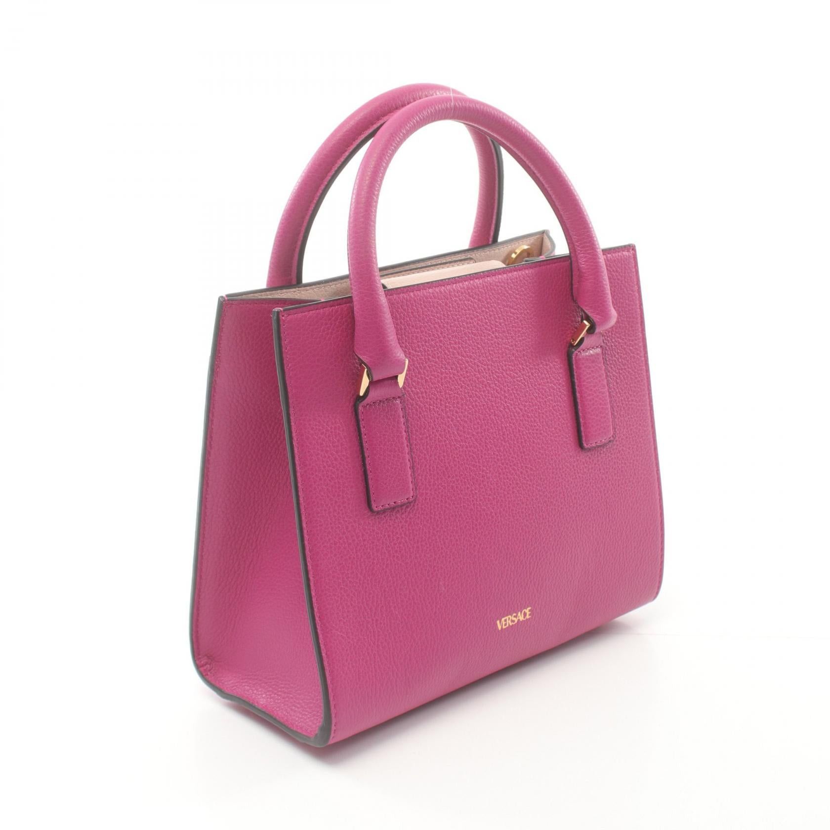 Versace Versace Virtus Handbag Leather Pink Purple Light Beige Size ONE SIZE - 2 Thumbnail