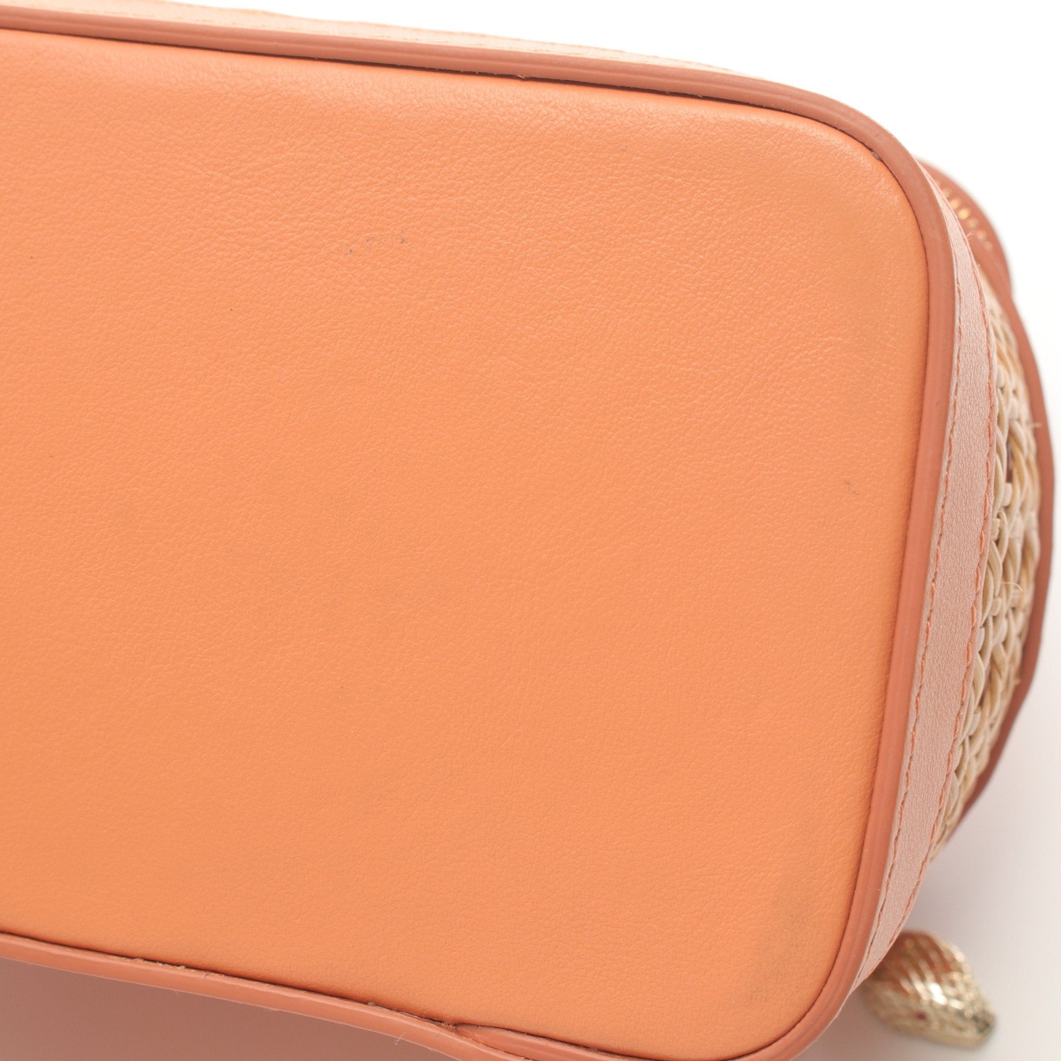 Bvlgari Bvlgari Serpenti Jewelry Box Handbag Vanity Bag Leather Raffia Light Orange Beige Resort Collection Size ONE SIZE - 5 Thumbnail
