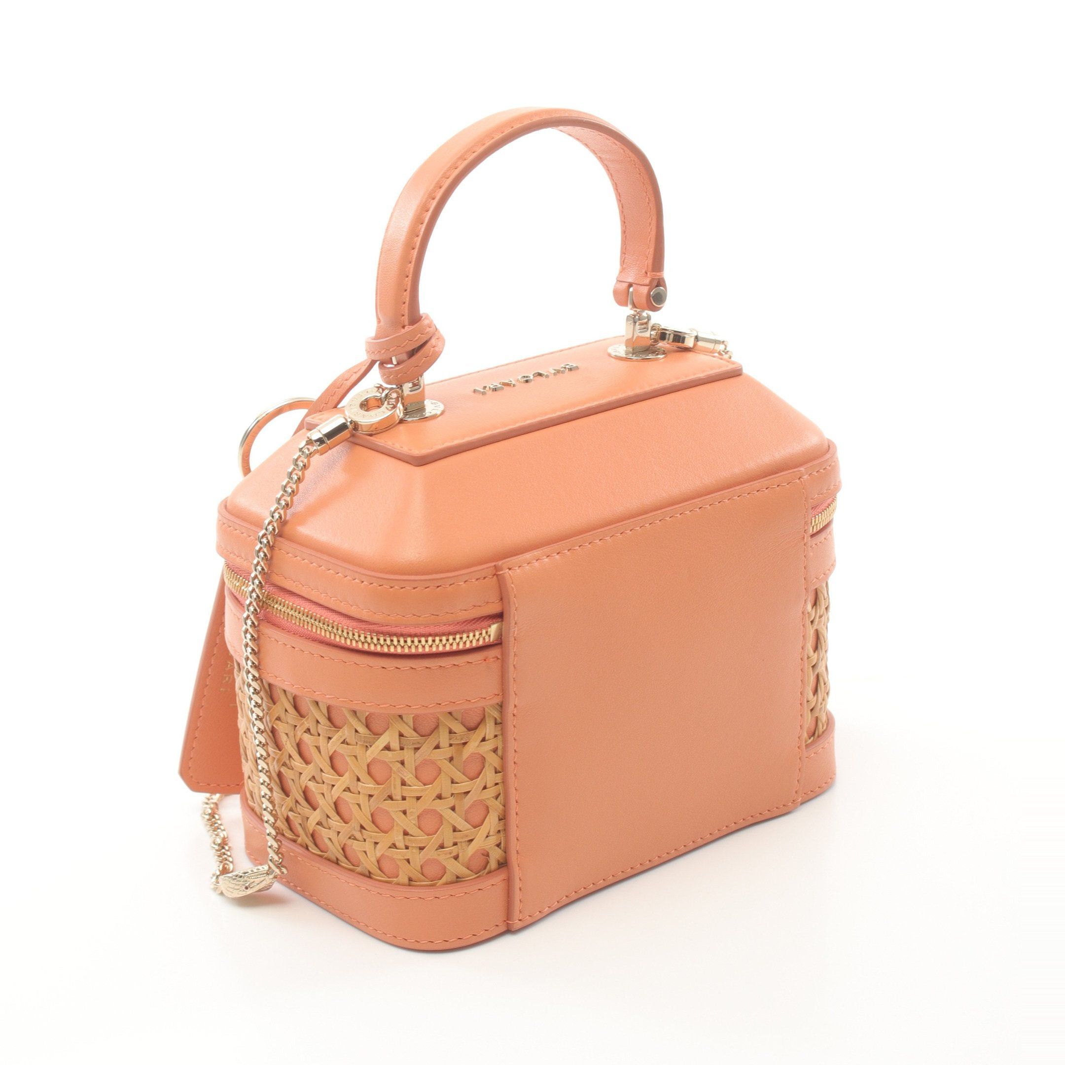 Bvlgari Bvlgari Serpenti Jewelry Box Handbag Vanity Bag Leather Raffia Light Orange Beige Resort Collection Size ONE SIZE - 2 Thumbnail