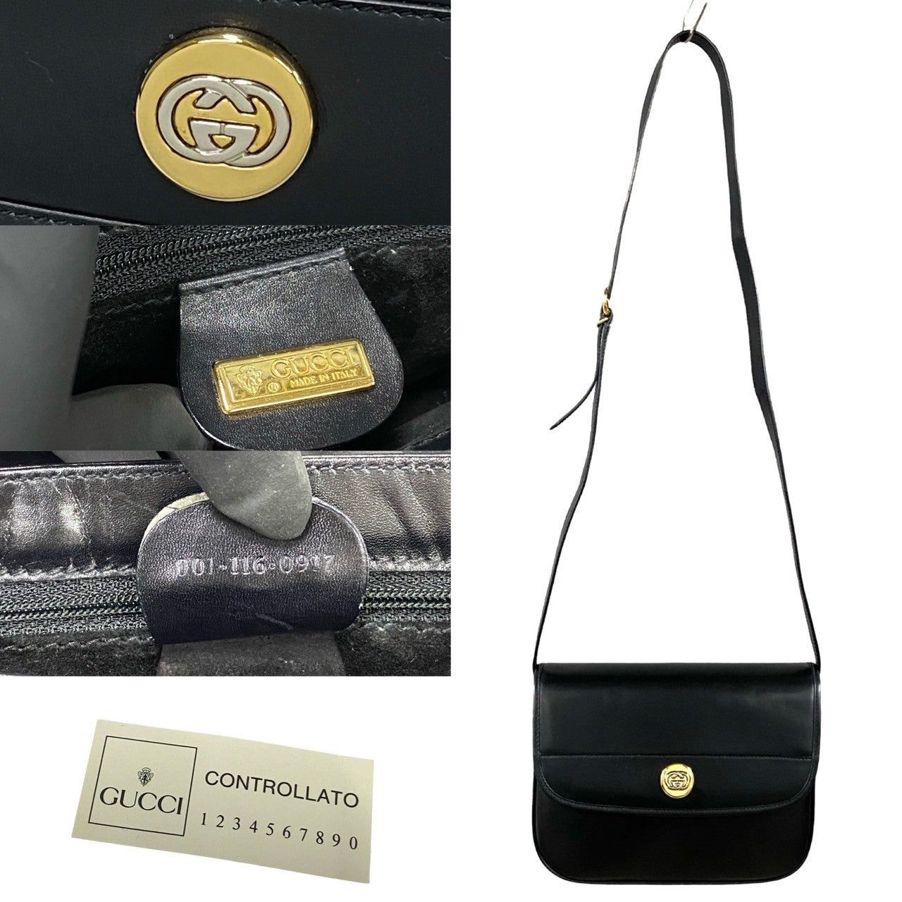 Gucci Gucci Shoulder Bag Black Leather Size ONE SIZE - 3 Thumbnail