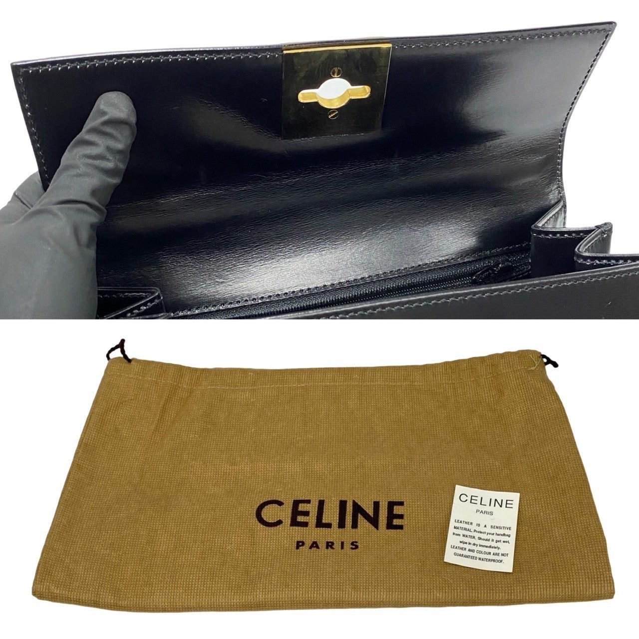 Celine Celine Shoulder Bag Black Leather Size ONE SIZE - 8 Thumbnail