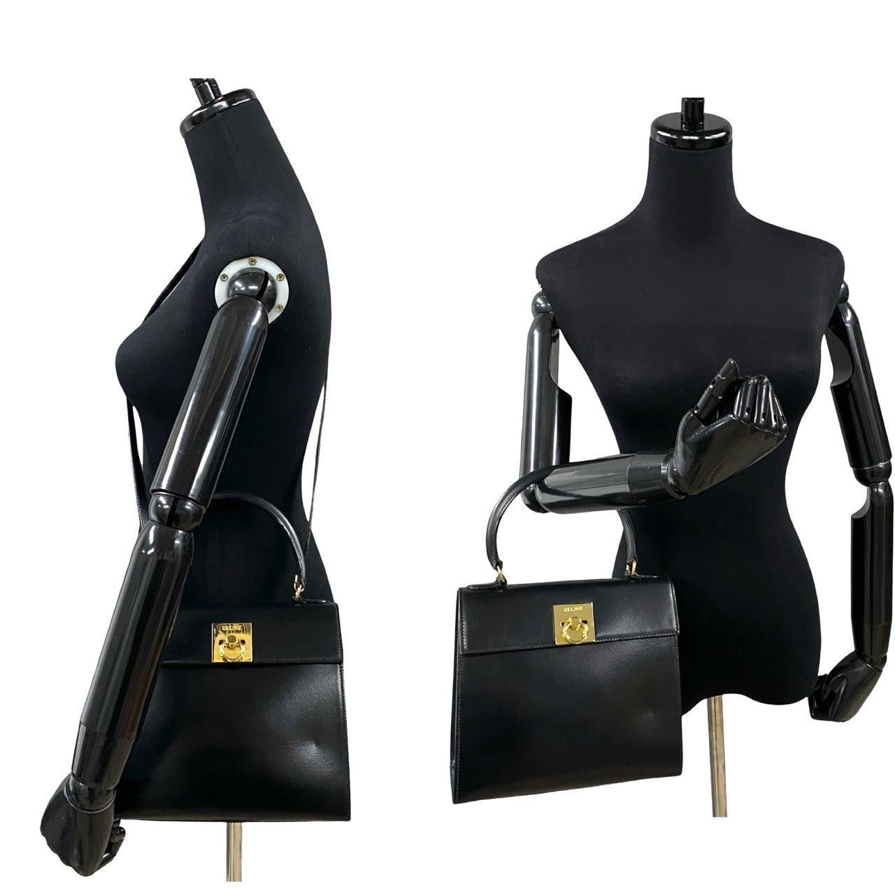 Celine Celine Shoulder Bag Black Leather Size ONE SIZE - 2 Thumbnail