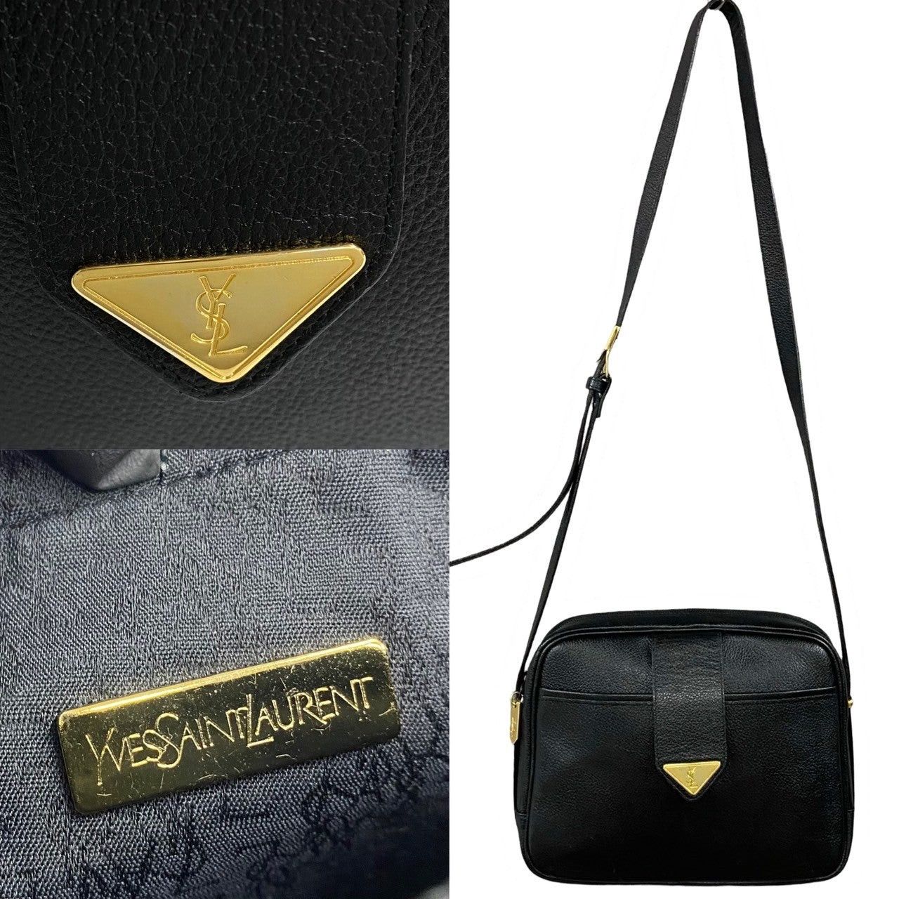 Yves Saint Laurent Yves Saint Laurent Shoulder Bag Black Leather Size ONE SIZE - 3 Thumbnail