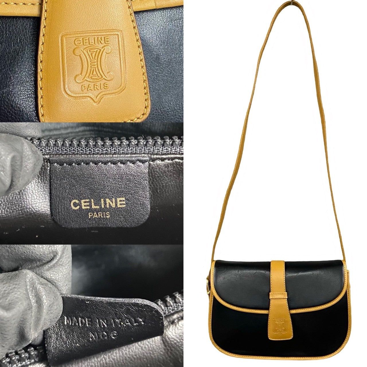Celine Celine Shoulder Bag Black Leather Size ONE SIZE - 3 Thumbnail