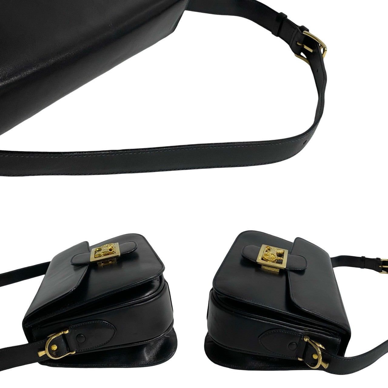 Celine Celine Shoulder Bag Black Leather Size ONE SIZE - 5 Thumbnail